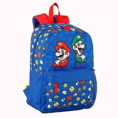 Super Mario Rucksack Super mario Kinder-Rucksack Super Mario Rot Blau 31 x 43 x 13 cm