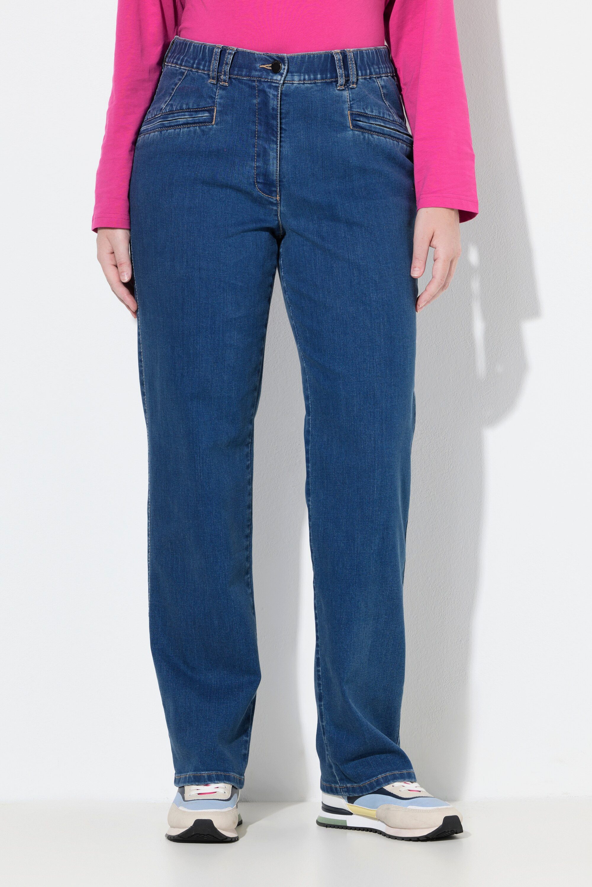 Ulla Popken Regular-fit-Jeans Jeans Mony konisches Bein Reißverschlusstaschen