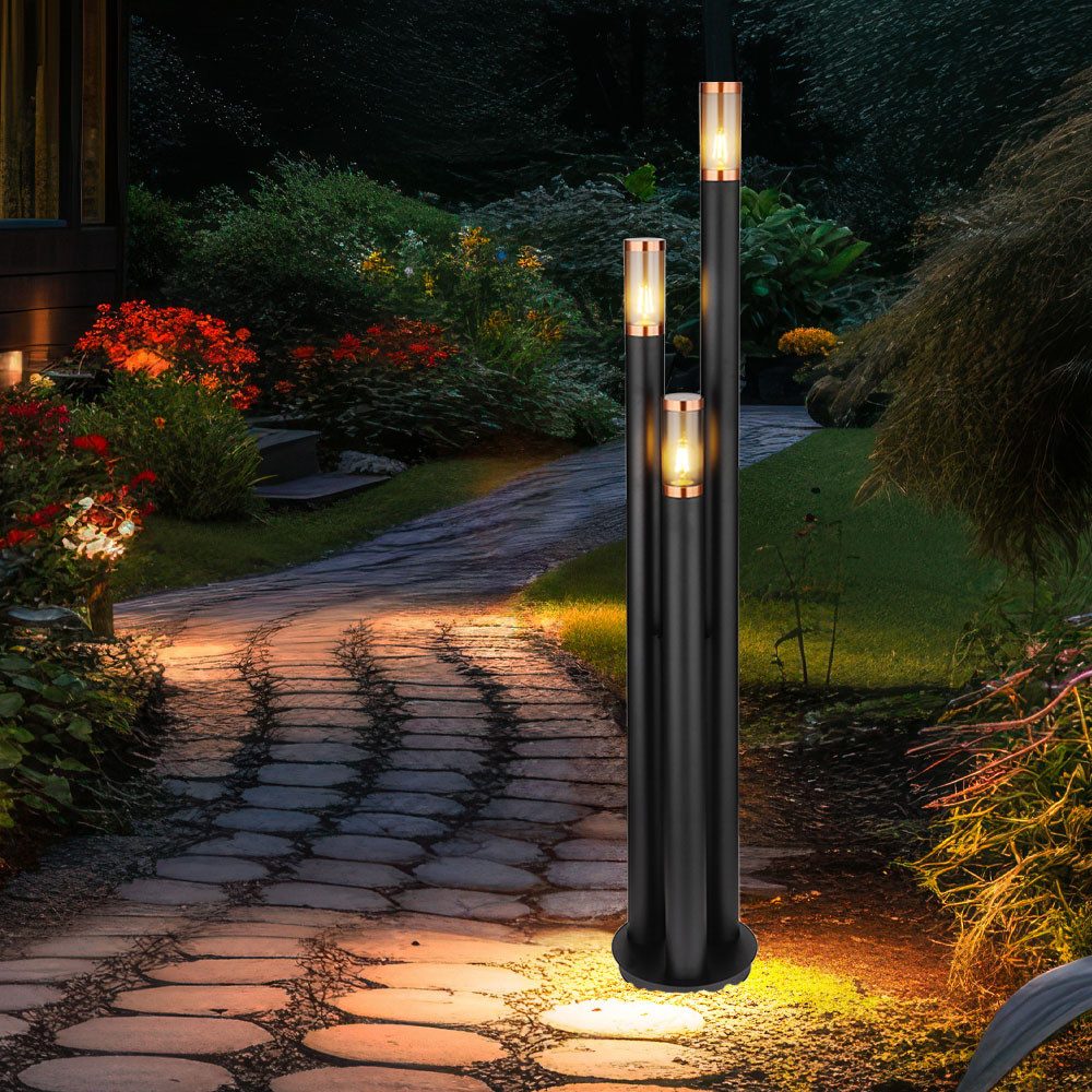 GLOBO LIGHTING LED Außen-Stehlampe, Leuchtmittel inklusive, Kaltweiß, Warmweiß, Neutralweiß, Tageslichtweiß, Farbwechsel, Smart RGB LED Wegeleuchten Außen Edelstahl Außenlampe Gartenleuchte