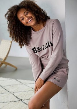 Bench. Loungewear Sweatshirt mit Logodruck und Stickerei, Loungeanzug