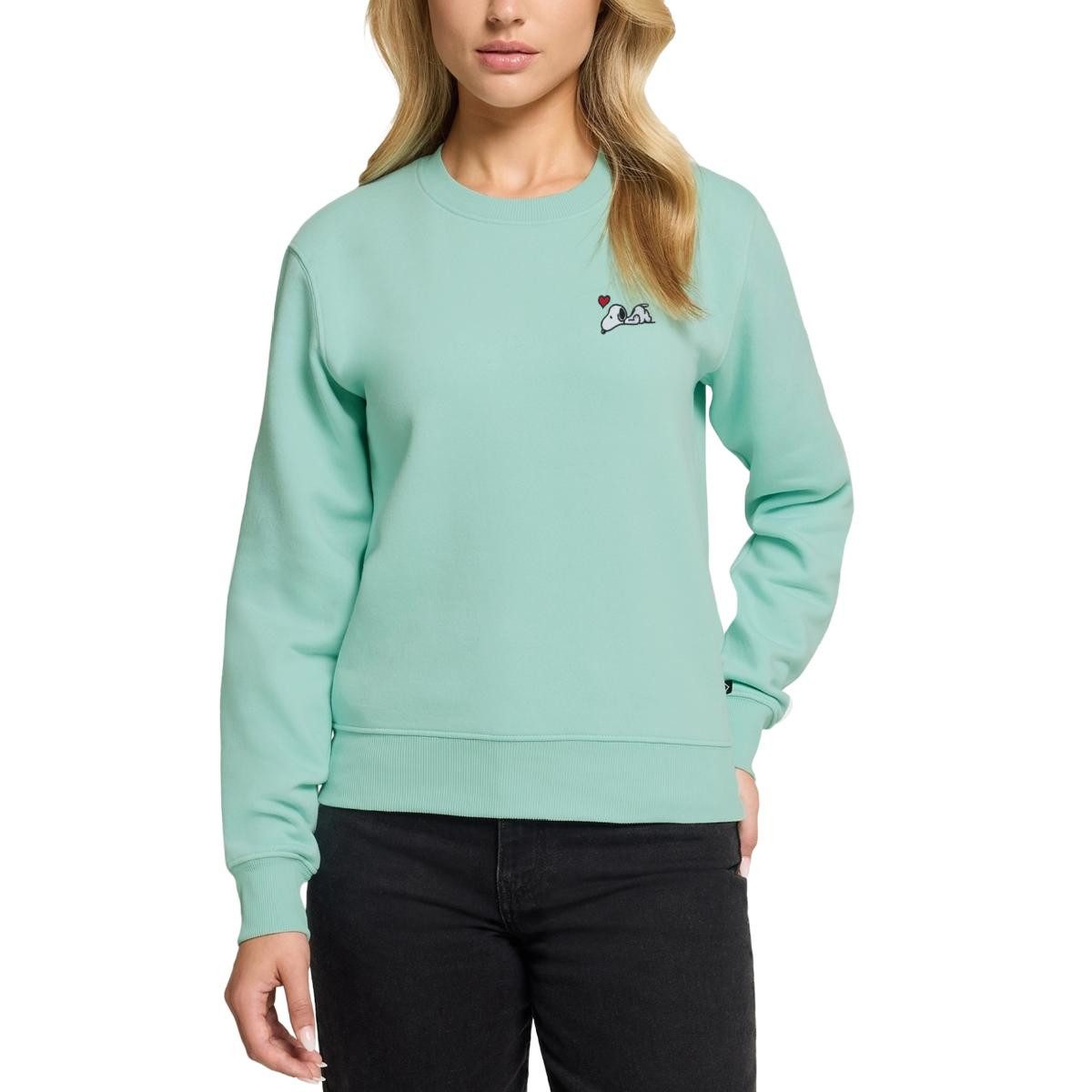 Spreadshirt Sweatshirt Peanuts Snoopy Liebe Herz Love Stick Damen Premium Pullover (1-tlg)