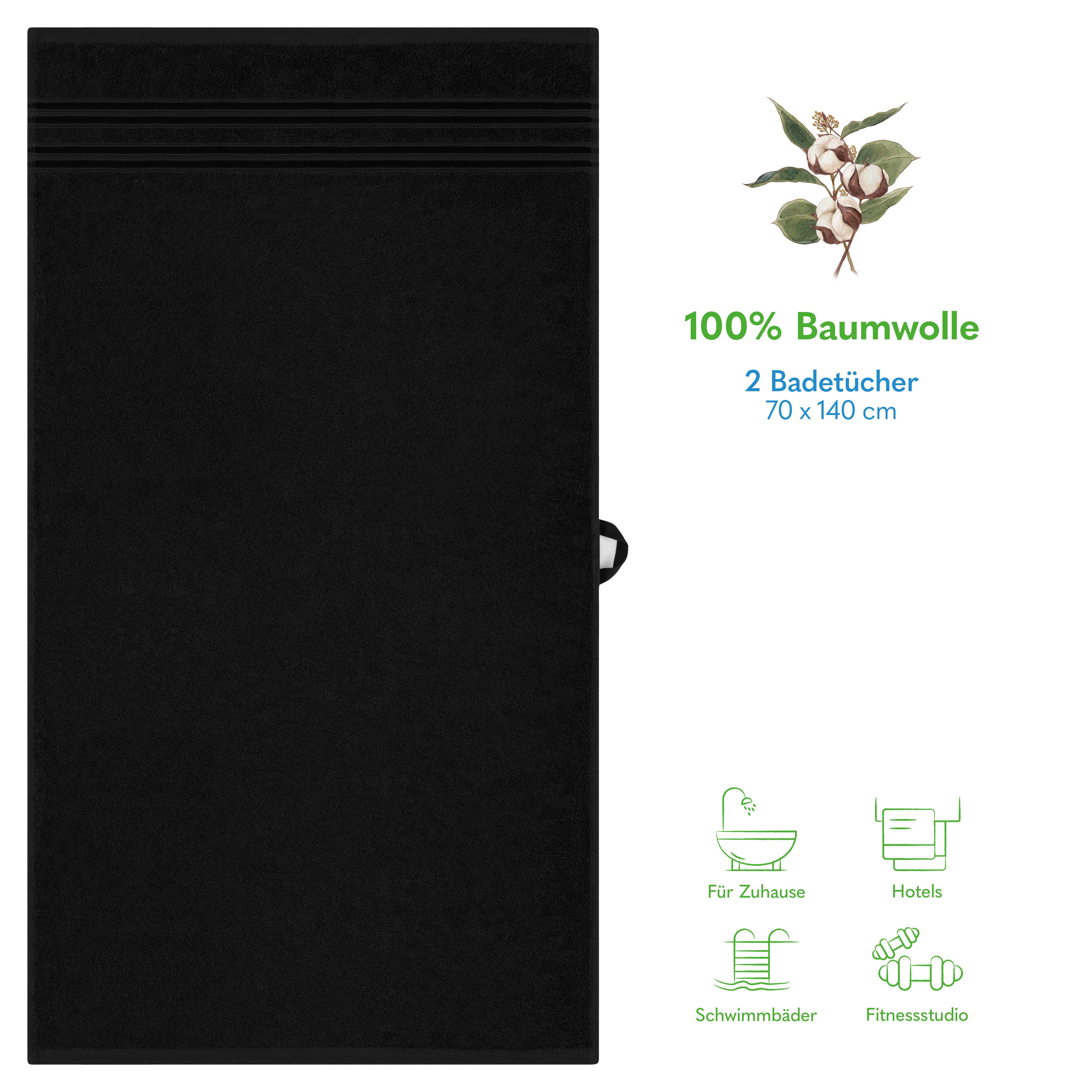 HAMMETEX Duschtuch 2er Set Badetücher 70x140 cm, 100% Baumwolle, Weich & Sa günstig online kaufen