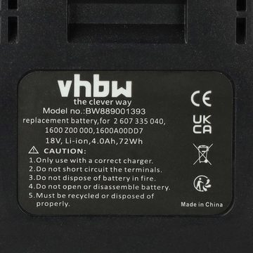 vhbw kompatibel mit Bosch UniversalHedgeCut 18-500, UniversalGrassCut 18-26 Akku Li-Ion 4000 mAh (18 V)