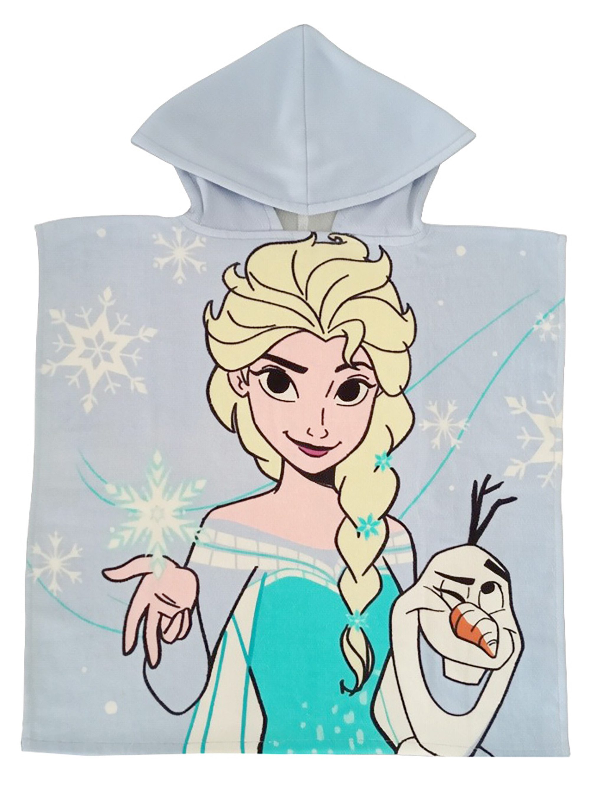United Labels® Strandtücher Die Eiskönigin Badeponcho Elsa & Olaf Badetuch mit Kapuze 50x100cm