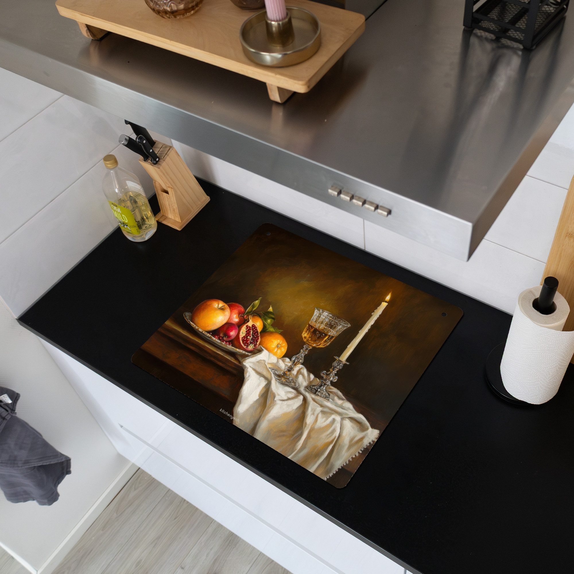 KitchenYeah Küchenrückwand Obst - Stilleben - Wein - Kerze, (1-tlg), Cerank günstig online kaufen