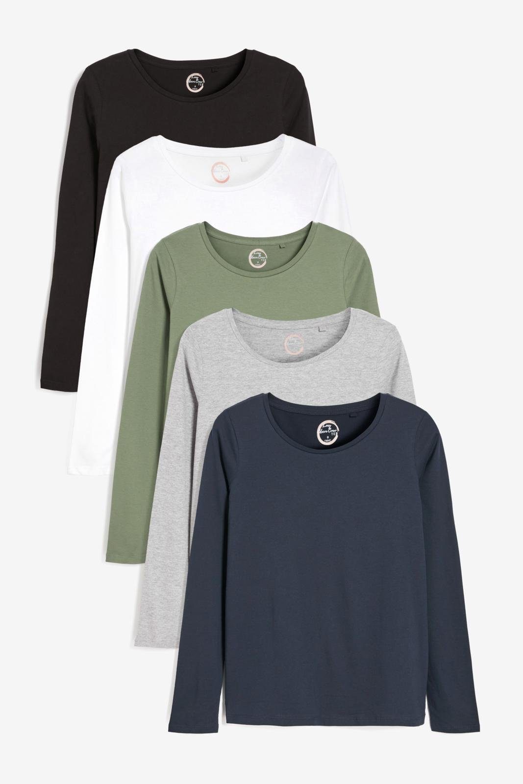 Next Langarmshirt Langärmelige Tops 5er Pack günstig online kaufen