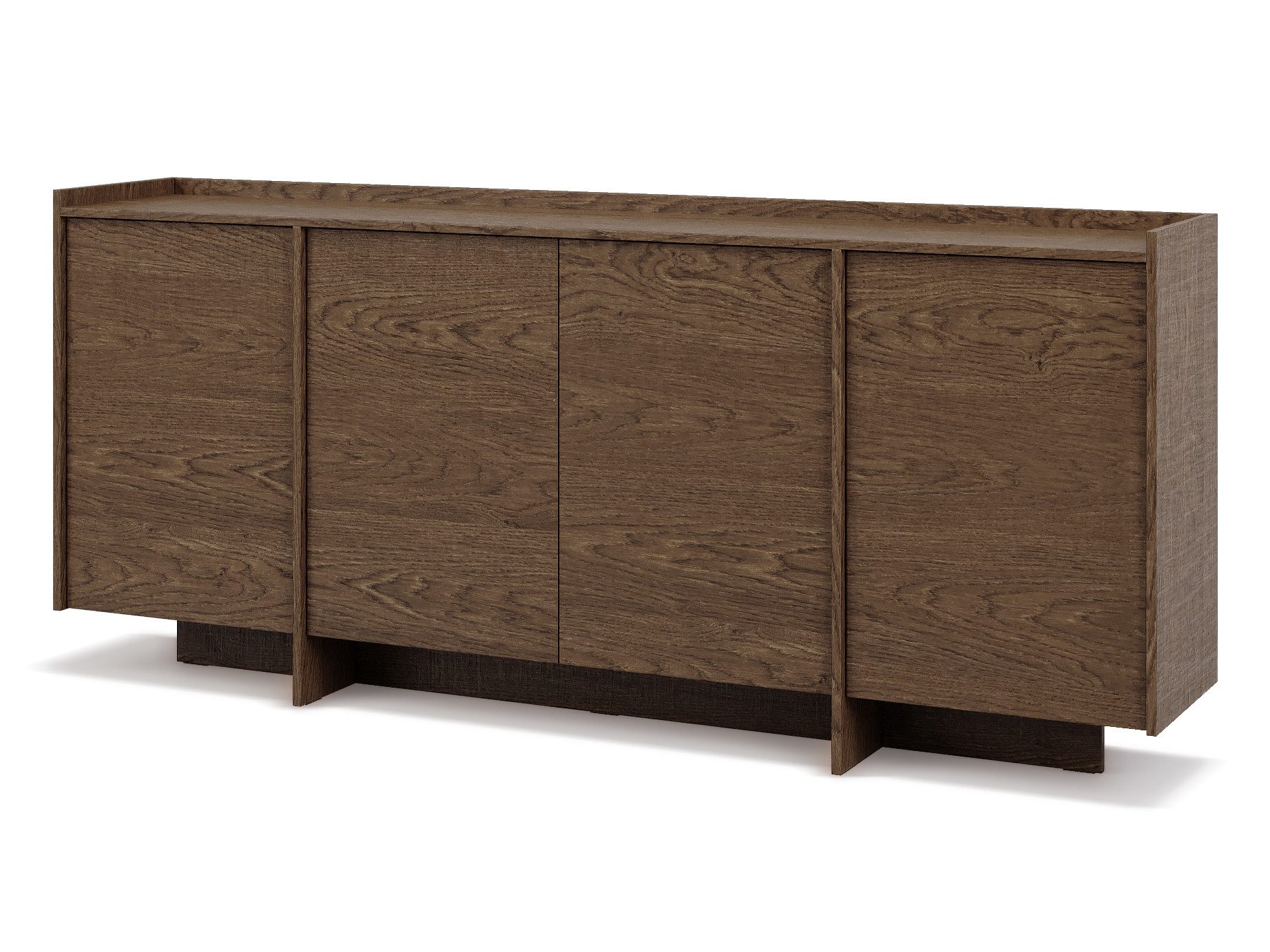 Beautysofa Kommode JUNI 200 cm im Japandi-Stil (Sideboard grifflos, 4 Türen, Push-to-Open), Design Kommode für Wohnzimmer & Schlafzimmer
