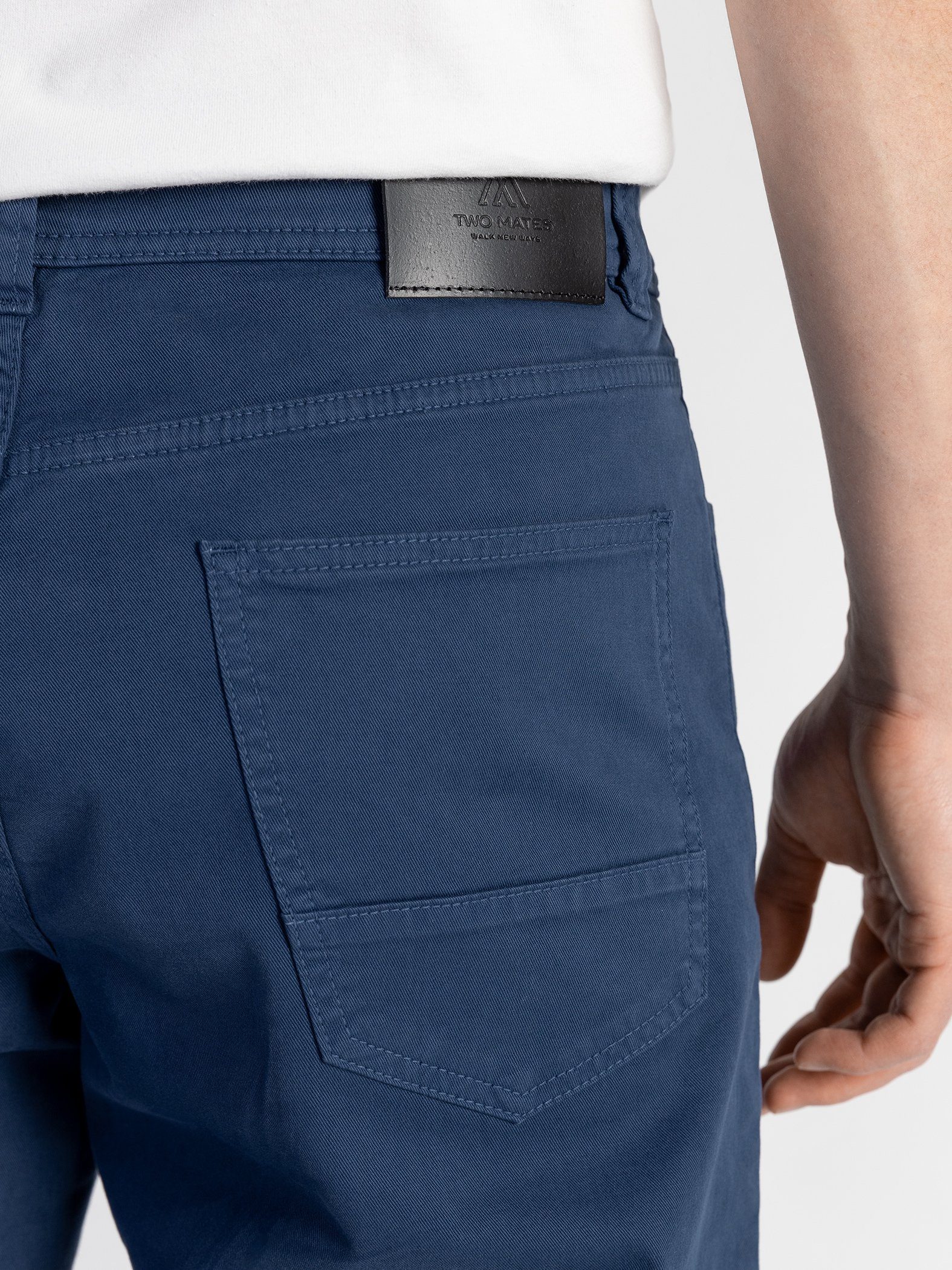 GOTS-zertifiziert Blau 5-Pocket elastischem mit Stoffhose Bund, TwoMates Farbauswahl,