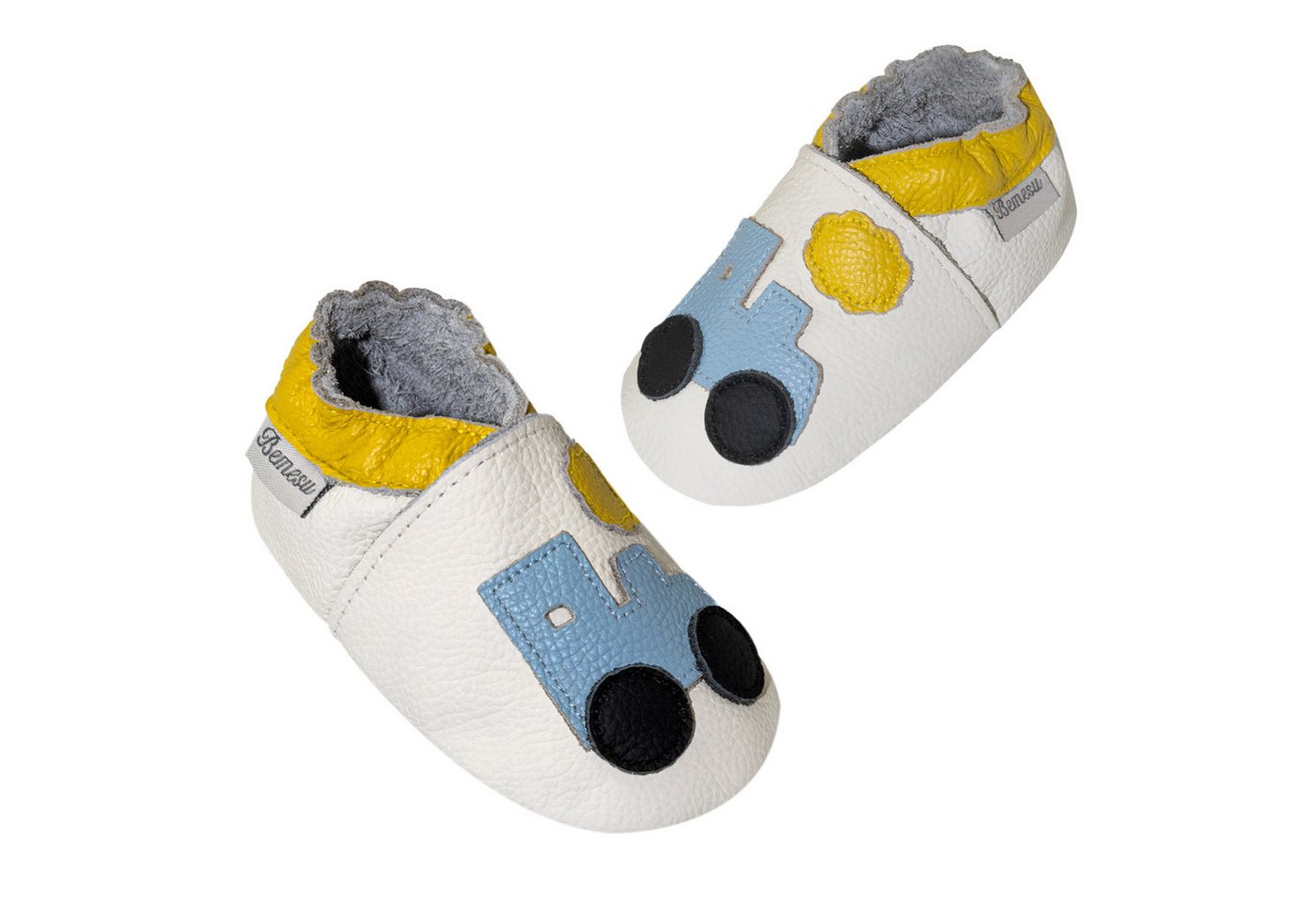 Bemesu Baby Leder barfußgefühl flexible Passform Krabbelschuh