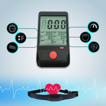 AsVIVA Rudergerät & Magnetic Rower AsVIVA RA14, Ruderschiene platzsparend hochklappbar