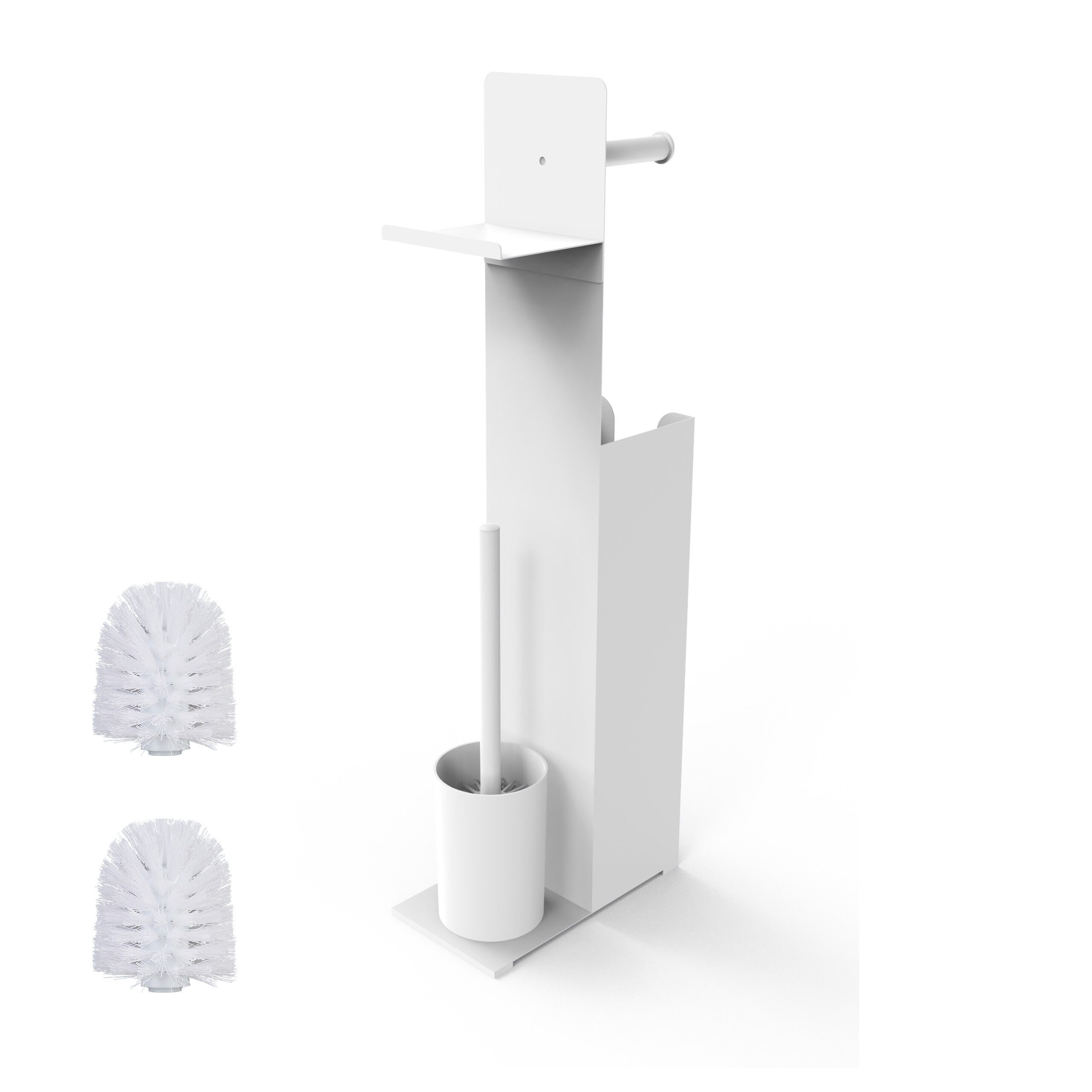 relaxdays WC-Garnitur mit Ersatzrollenhalt, weiß günstig online kaufen