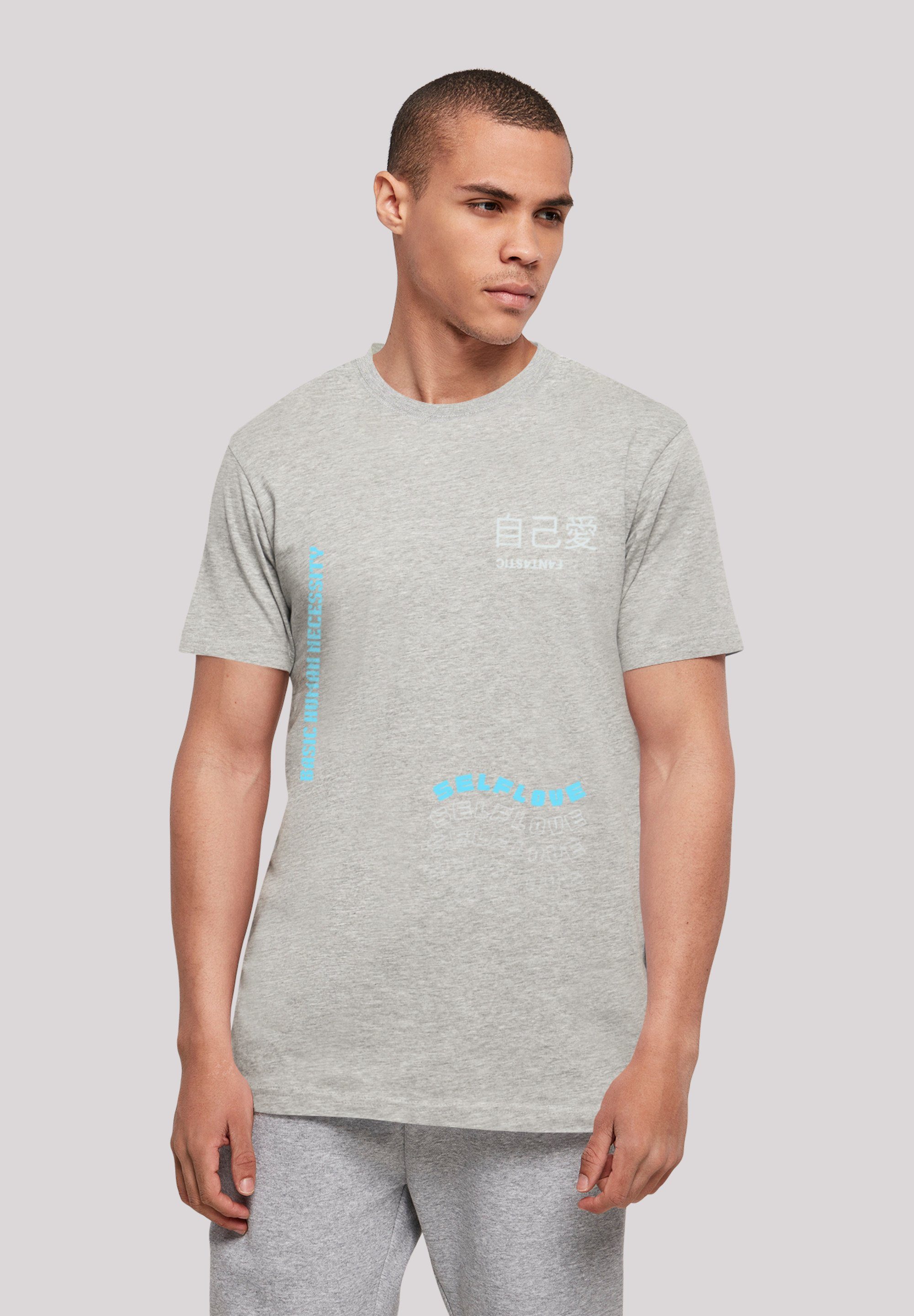 F4NT4STIC T-Shirt Self Love TEE UNISEX Print heather grey
