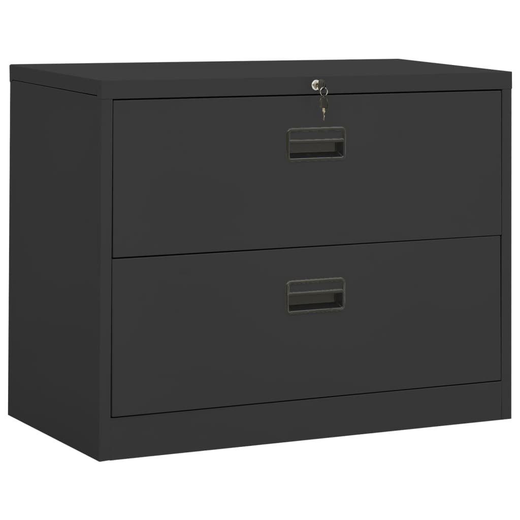 furnicato Aktenschrank Anthrazit 90x46x72,5 cm Stahl (1-St) | Stahlschränke