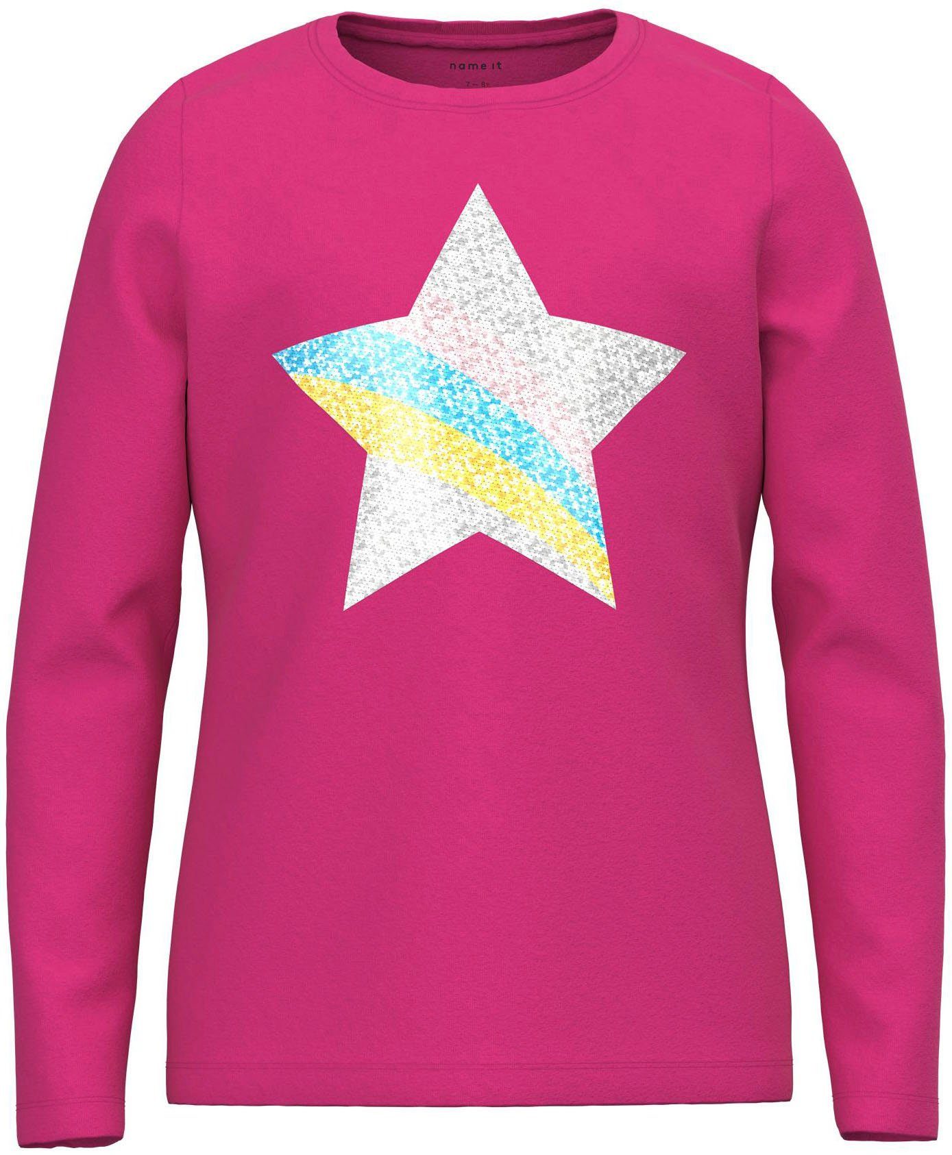 It Langarmshirt Pink TOP NOOS Name NKFBISTAR Yarrow LS