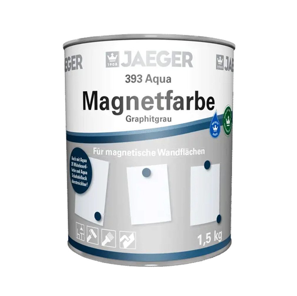 Jaegerlacke Magnetfarbe 393 graphitgrau 1,5 kg, auf Wasserbasis, umweltfreundlich, geruchsarm