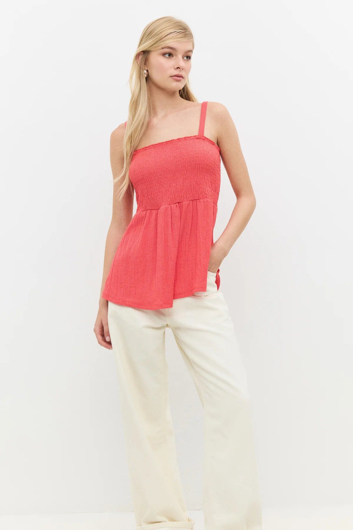 T-Shirt Bluse mit Raffungen vorne und Trägern