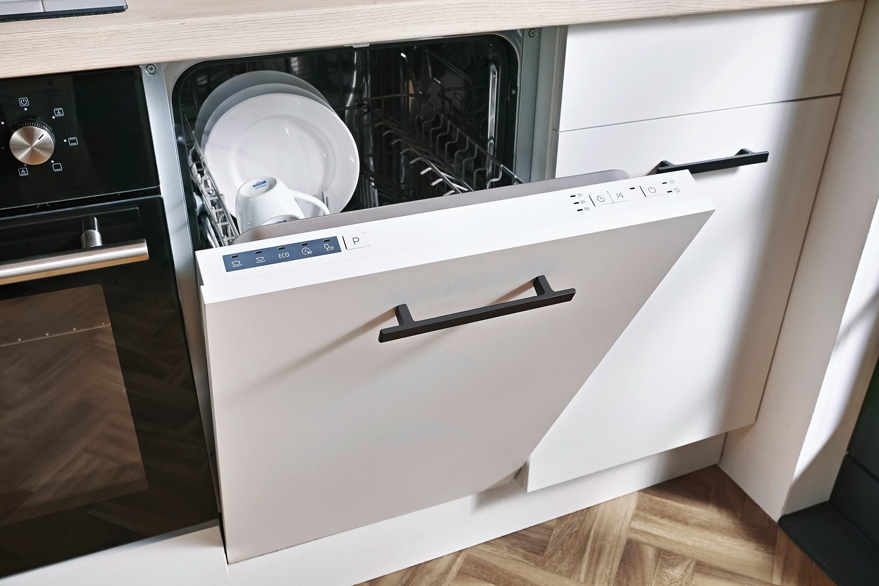Meuble de cuisine Wiho Kitchens Fortyfive, largeur 180 cm, fermeture amortie des tiroirs et des éléments coulissants, pieds réglables en hauteur