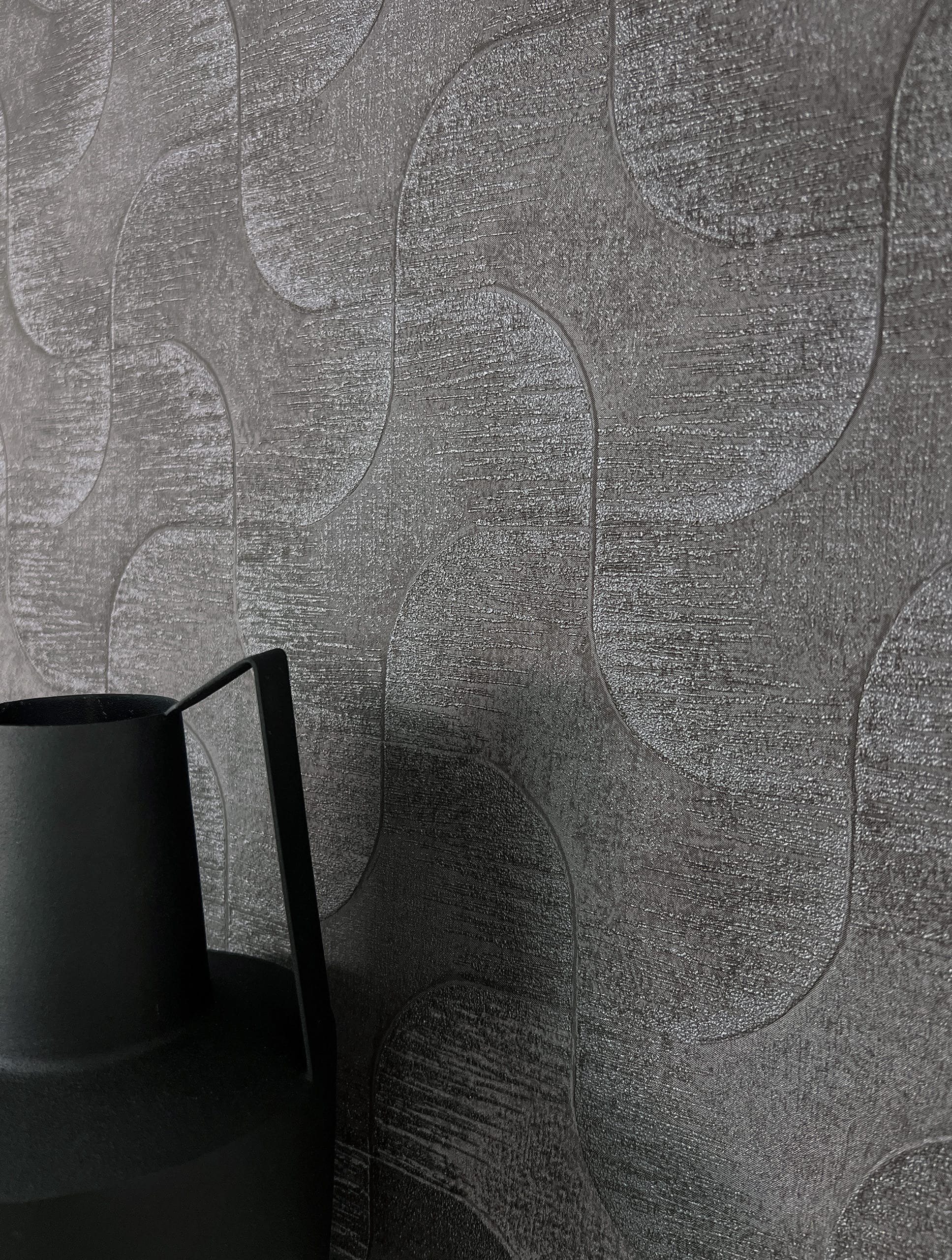 Newroom Vliestapete, Anthrazit Tapete Glamour Muster günstig online kaufen