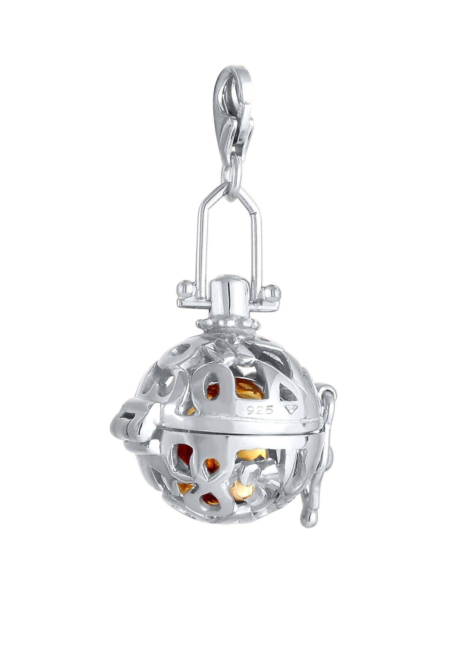 Nenalina Charm-Einhänger Klangkugel Zirkonia Romantik 925 Silber, Engelsflüsterer