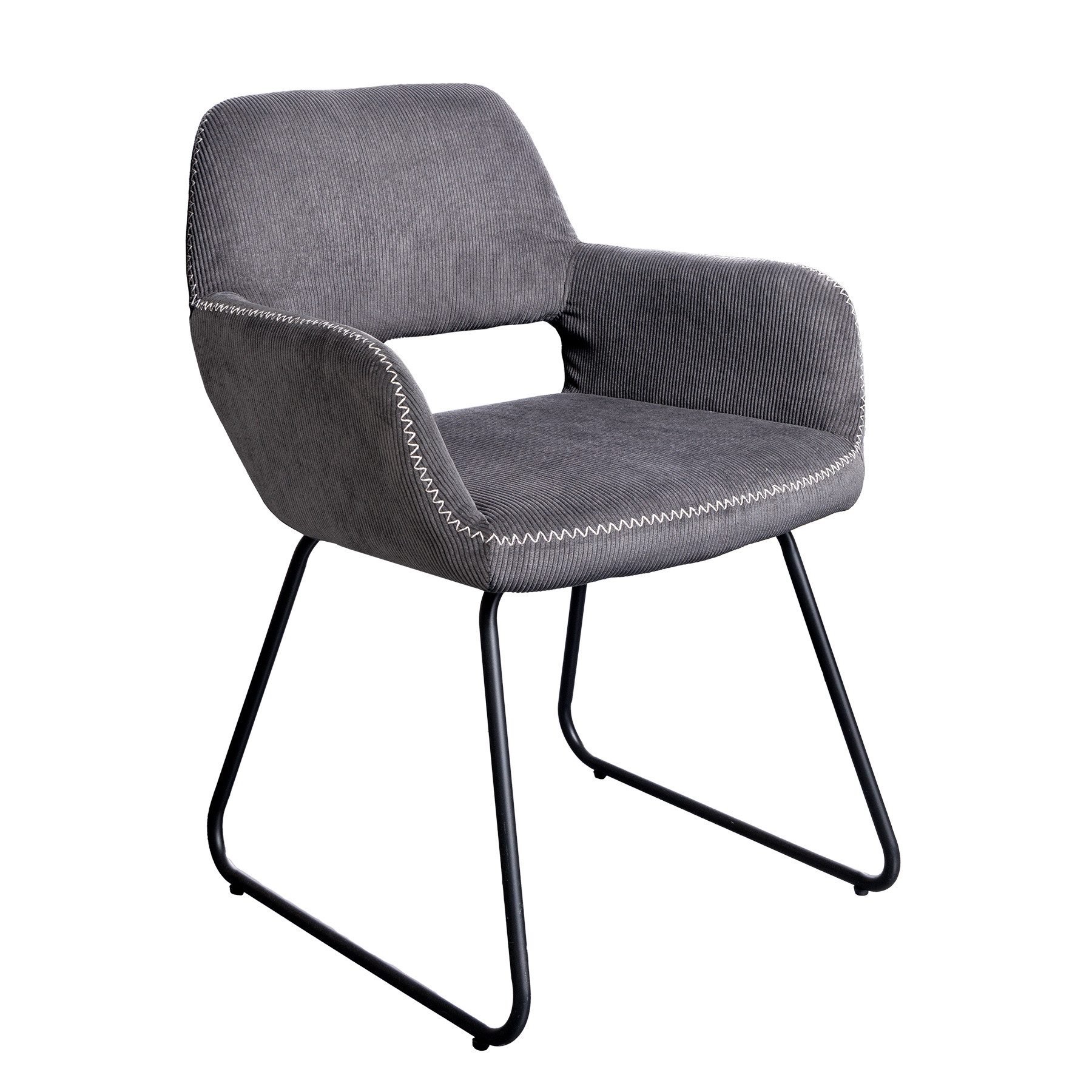 riess-ambiente Armlehnstuhl MUSTANG grau / schwarz günstig online kaufen