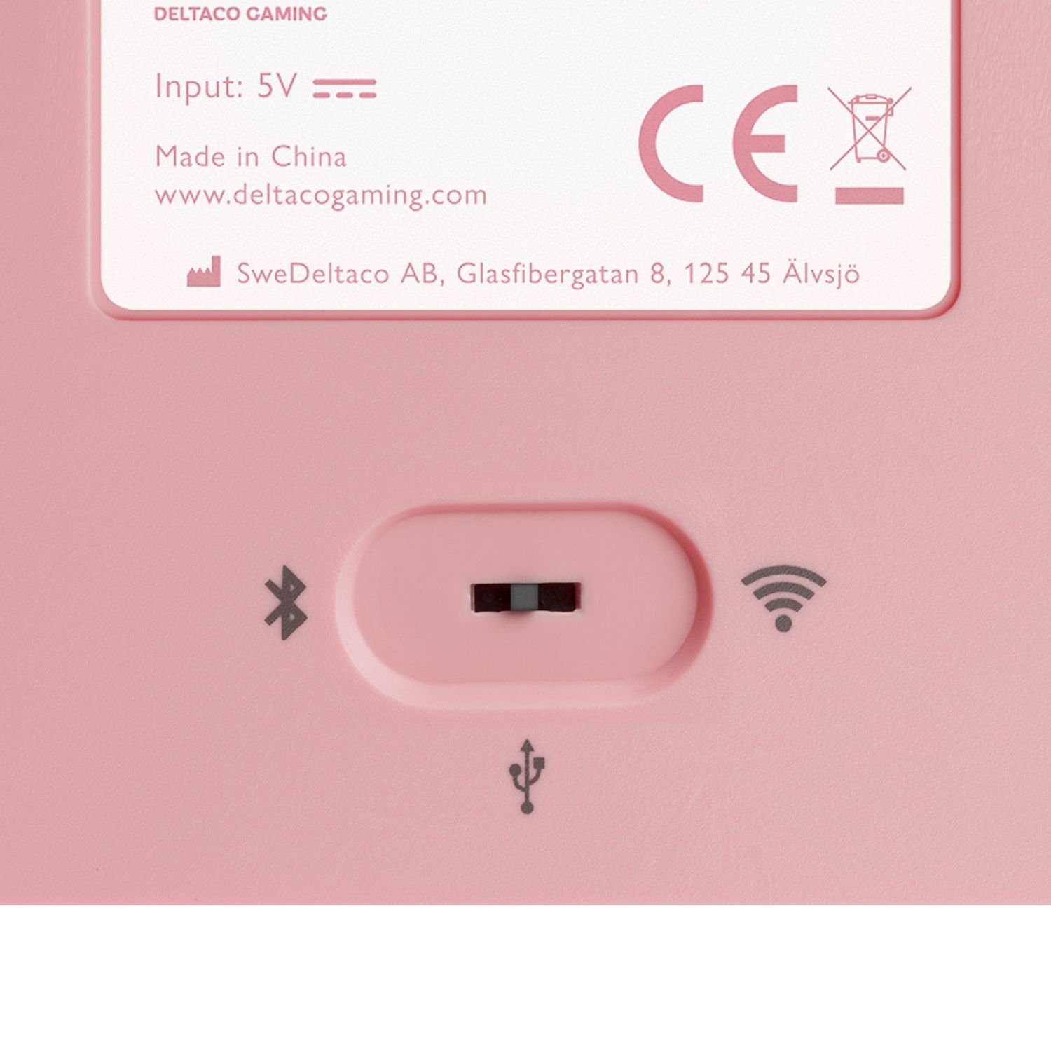 Drahtlose rosa, RGB-Beleuchtung, inkl. pink Herstellergarantie) Jahre Tastatur / (mit Gaming Deutsches 5 DELTACO Mechanische Layout Gaming-Tastatur