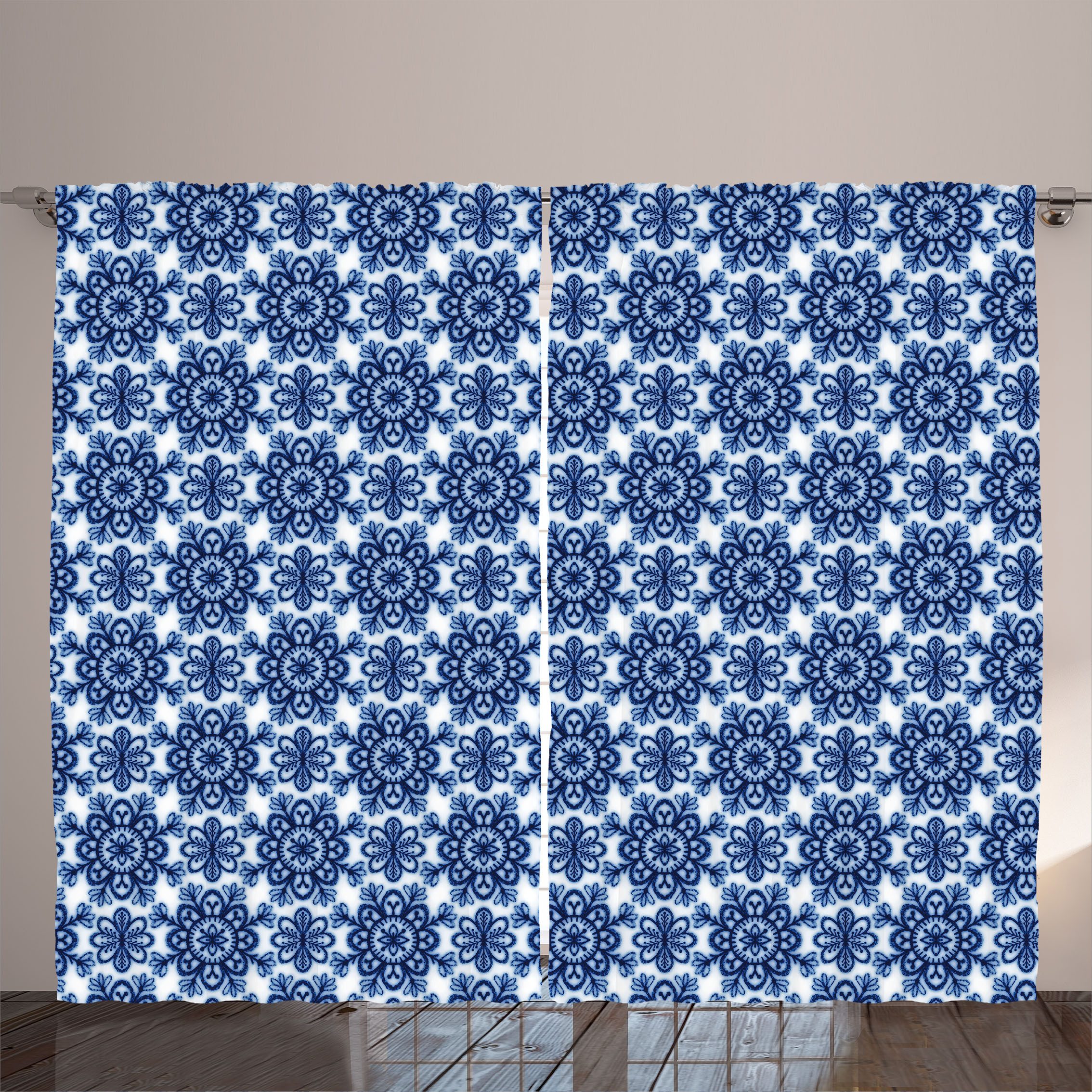 Gardine Gardinen mit Schlaufen und Haken 140 cm x 2 Vorhangbahnen