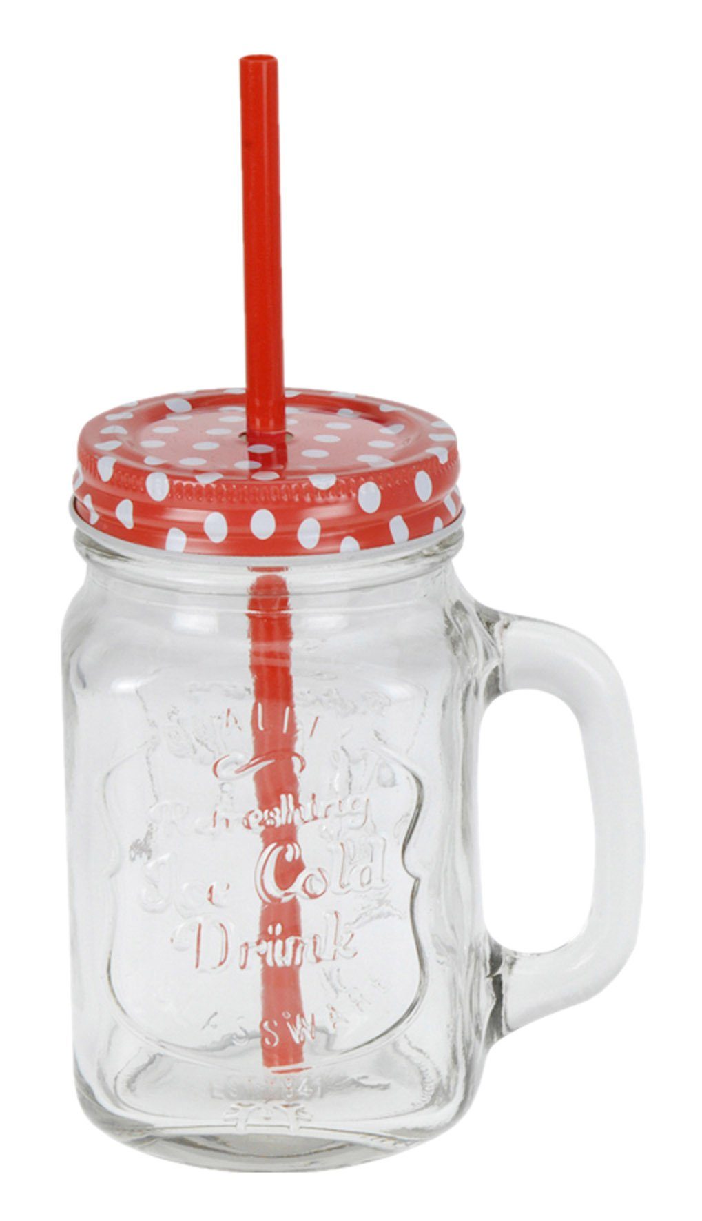 Spetebo Gläser-Set Gläser-Set Trinkgläser mit Deckel und wiederverwendbarem Strohhalm, Glas, Vintage Gläser mit Henkel