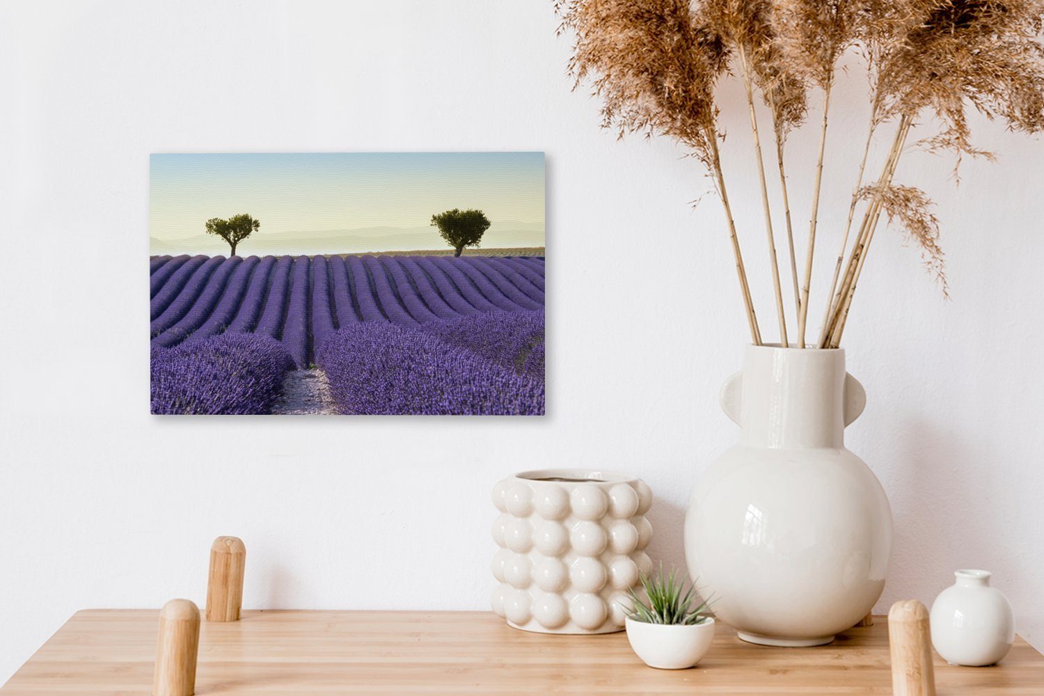 OneMillionCanvasses® Leinwandbild Lavendel - Bäume (1 Aufhängefertig, Wanddeko, Leinwandbilder, Blumen St), cm Wandbild Natur, - 30x20 