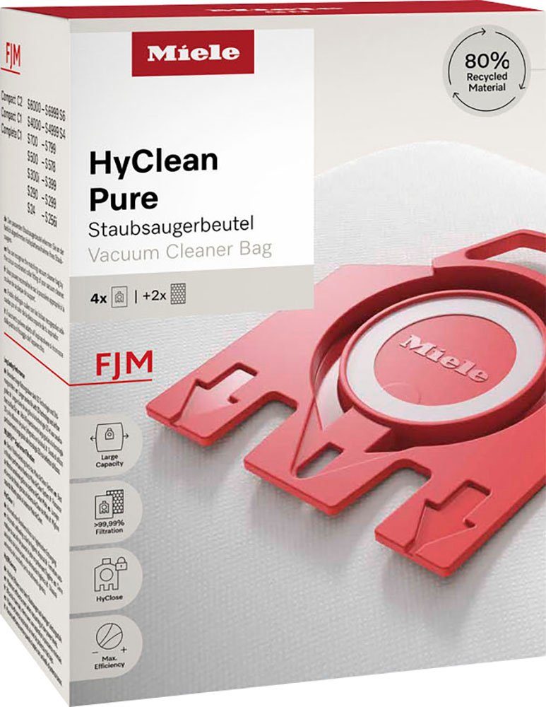 Miele Staubsaugerbeutel Miele Pack Zubehör 4er Pure HyClean - Filter 2er Staubbeutel, für Original 2.0, Miele, Pack FJM passend Staubsaugerbeutel