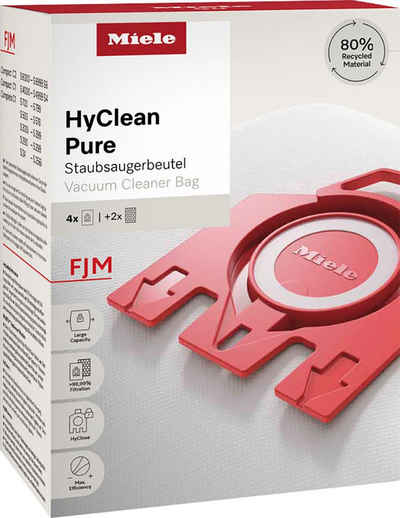 Miele Staubsaugerbeutel Miele Original Zubehör - Staubsaugerbeutel FJM HyClean Pure 2.0, passend für Miele, 4er Pack Staubbeutel, 2er Pack Filter