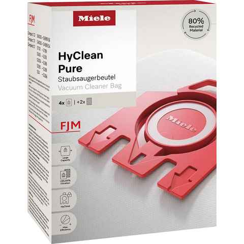 Miele Staubsaugerbeutel Miele Original Zubehör - Staubsaugerbeutel FJM HyClean Pure 2.0, passend für Miele, 4er Pack Staubbeutel, 2er Pack Filter