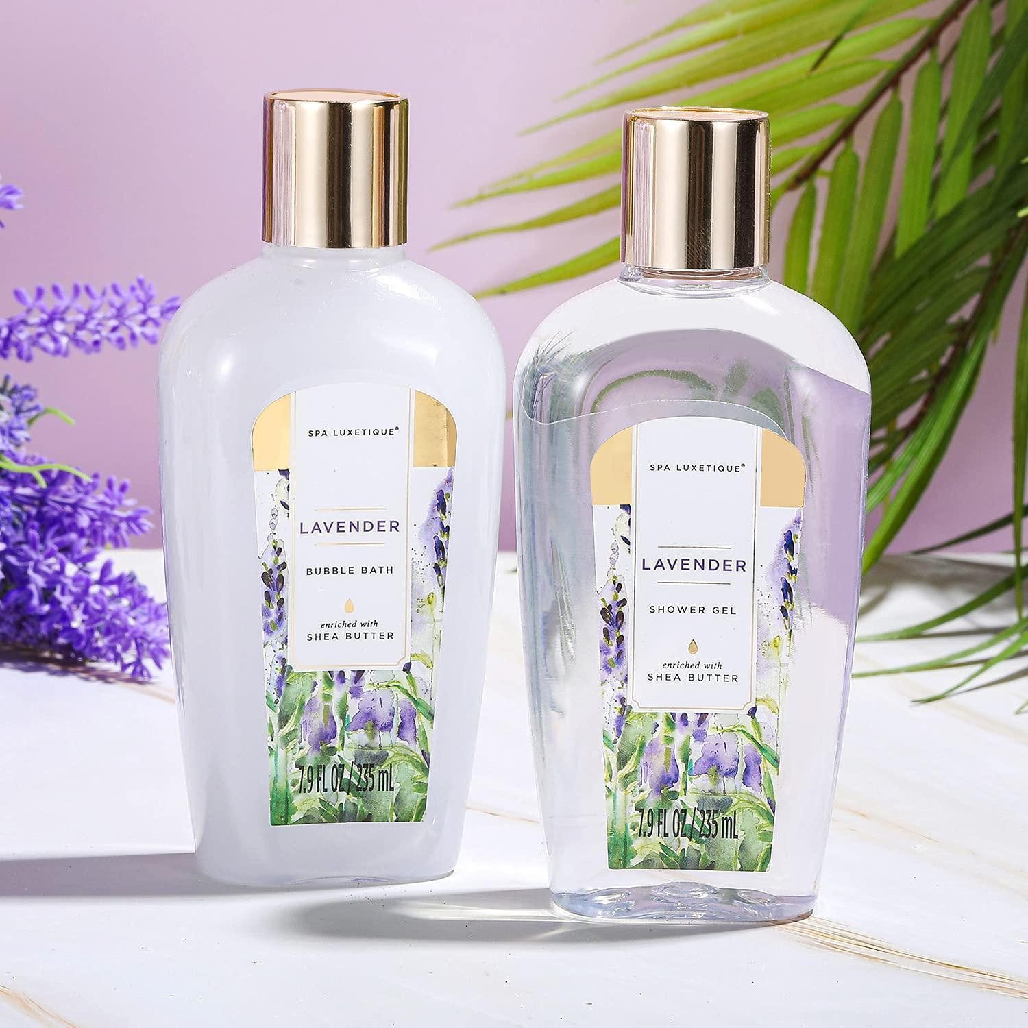 LuxusKollektion Pflege-Geschenkset Geschenkset Lavendelduft Badesalz Badebomben Handcreme Duschgel