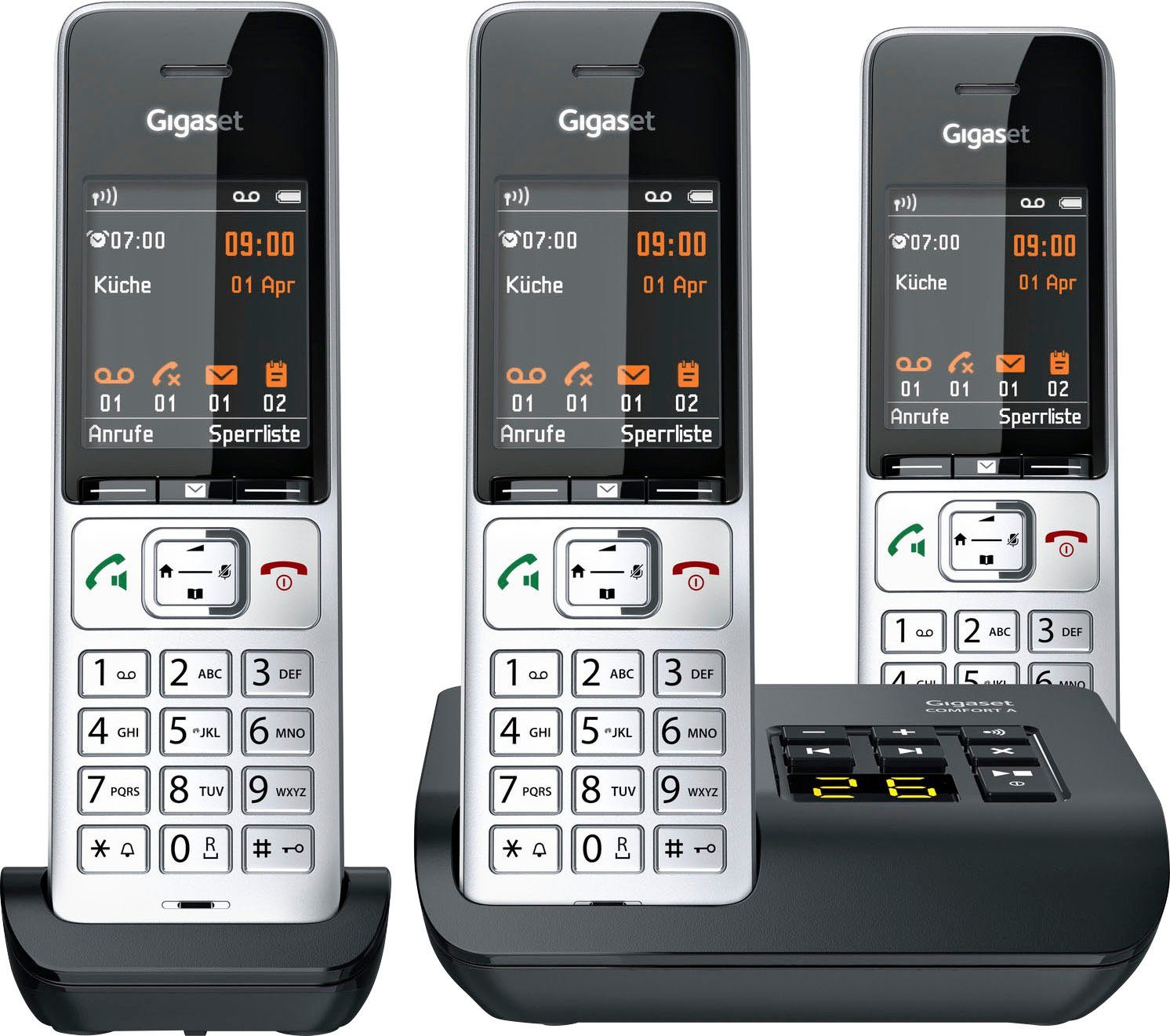 Gigaset COMFORT 500A trio Schnurloses DECT-Telefon 3) (Mobilteile