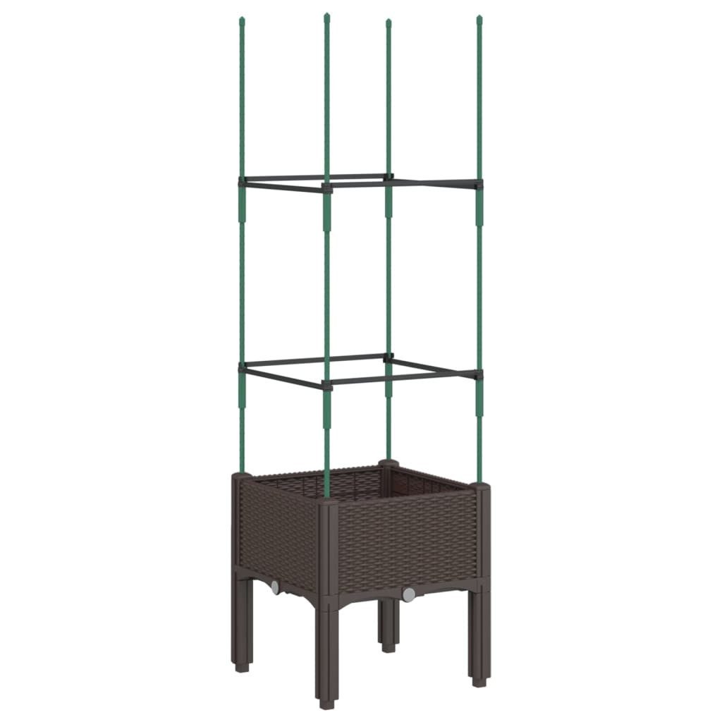 vidaXL Blumentopf Pflanzkübel mit Rankgitter Braun günstig online kaufen