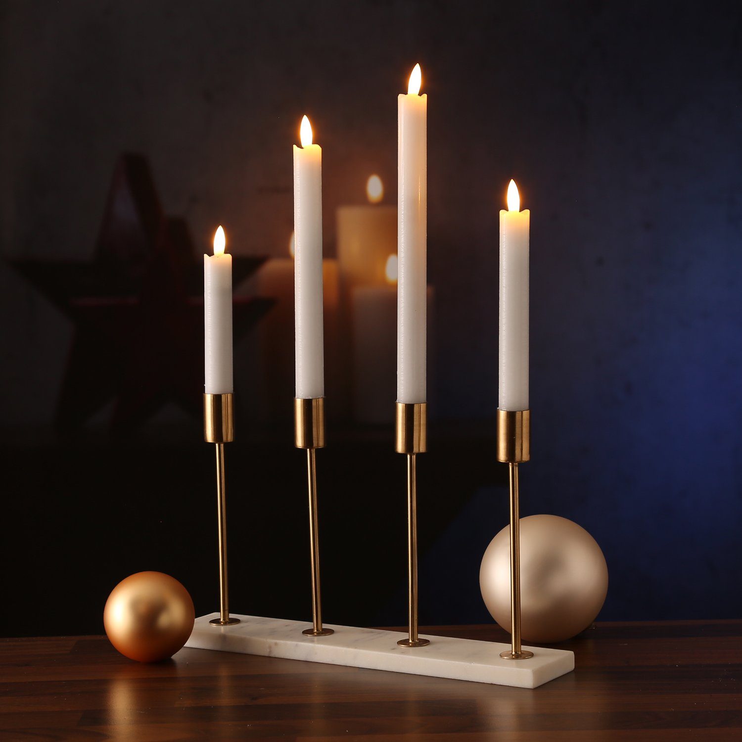 MARELIDA Kerzenhalter »Stabkerzenhalter Kerzenständer Marmor