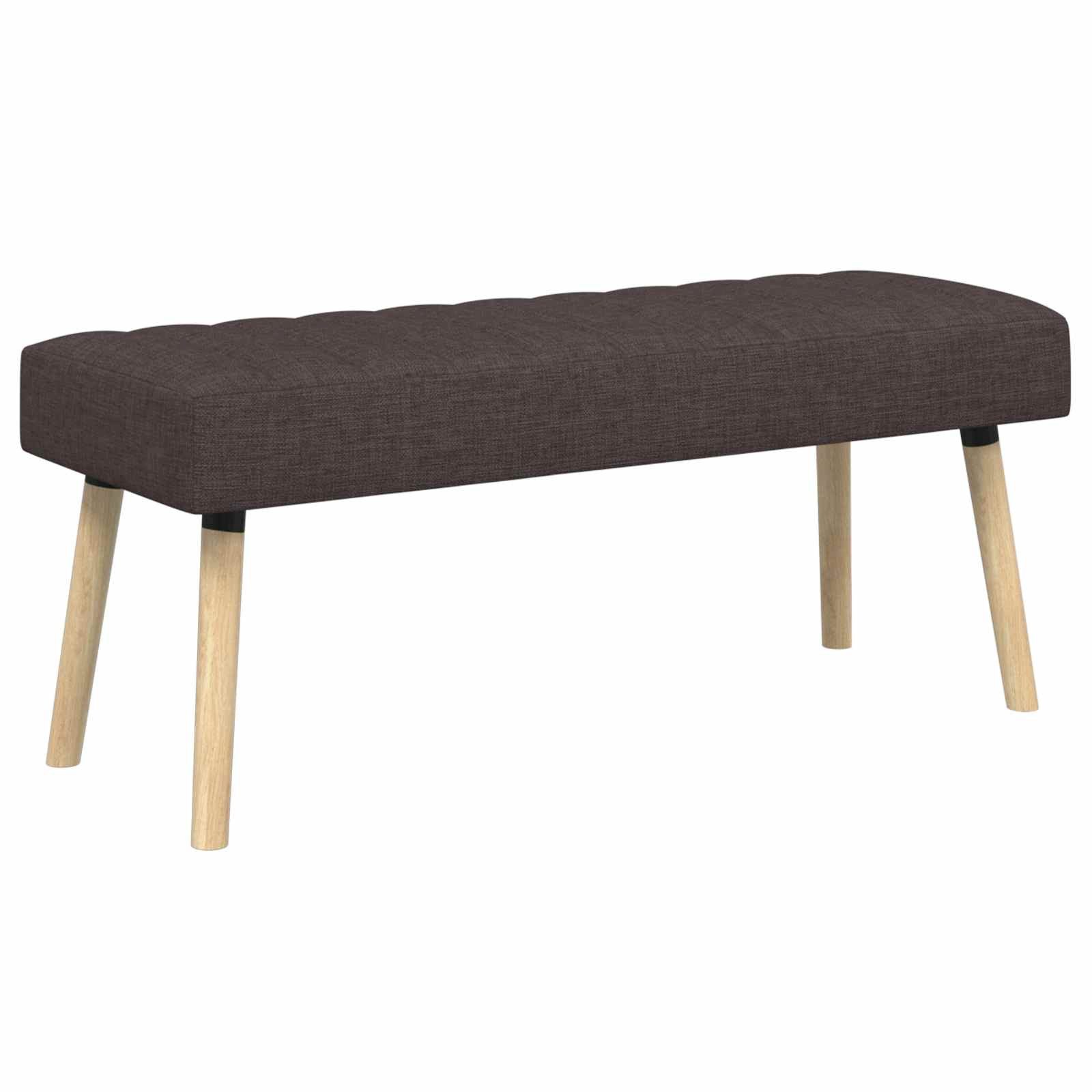 vidaXL Sitzbank Kanalgepolsterte Bank Dunkelbraun 110 x 40 x 46 cm Stoff (1-St)