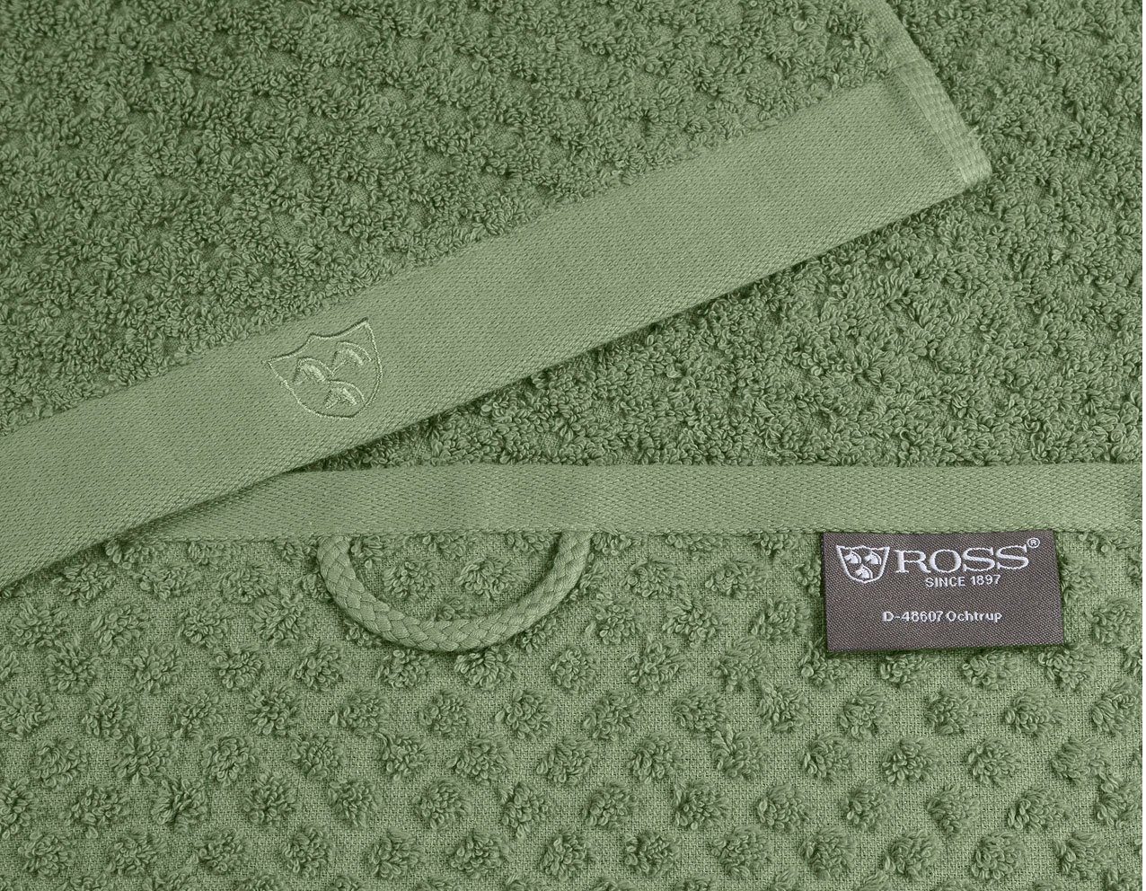 ROSS Waschhandschuh Harmony (6-tlg., 6 Waschhandschuhe), Baumwolle piniengrün 100 