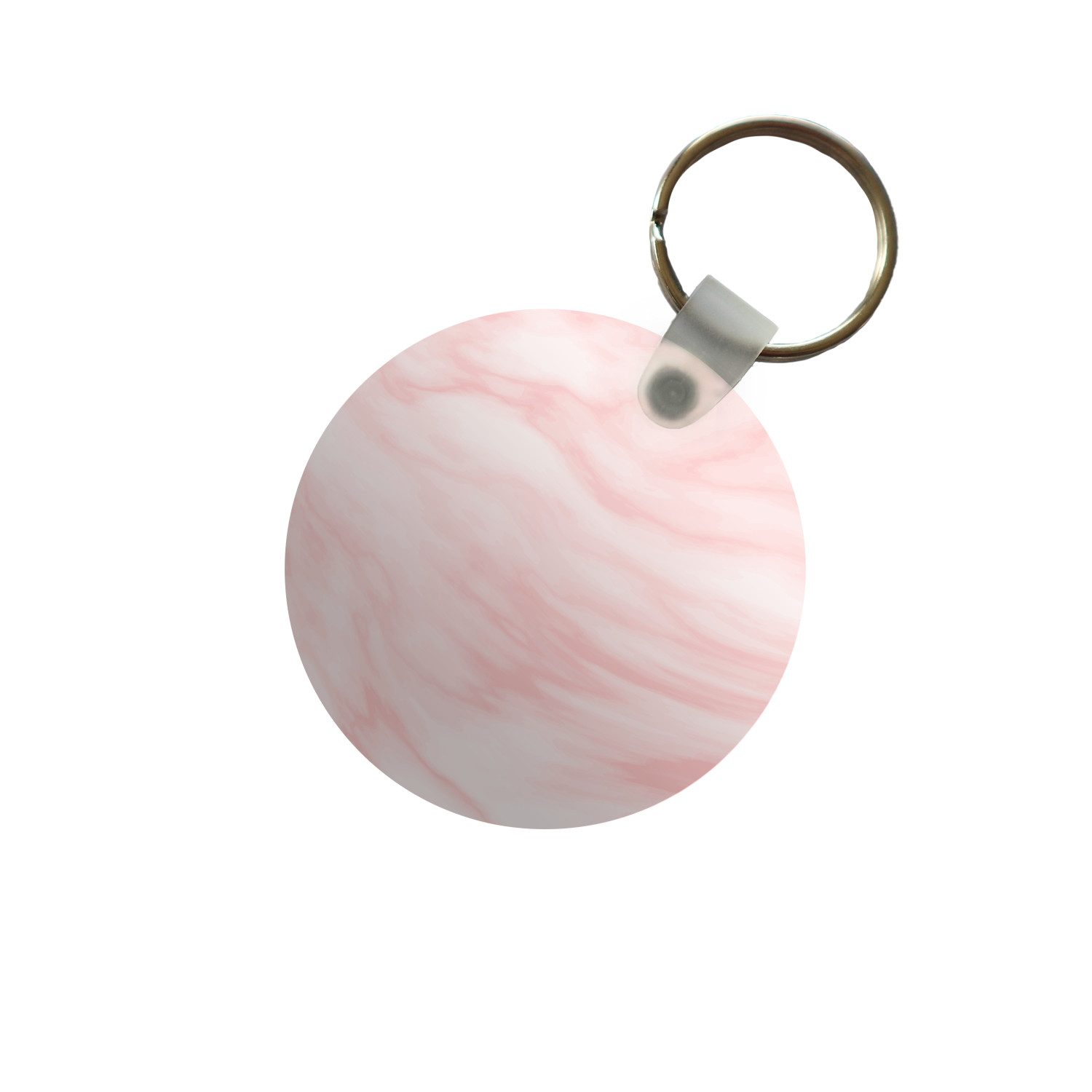 MuchoWow Schlüsselanhänger Marmor - Rosa - Weiß - Luxus - Marmoroptik, Rund, Geschenk für Damen / Herren / Kinder mit Schlüsselring, 5x5 cm