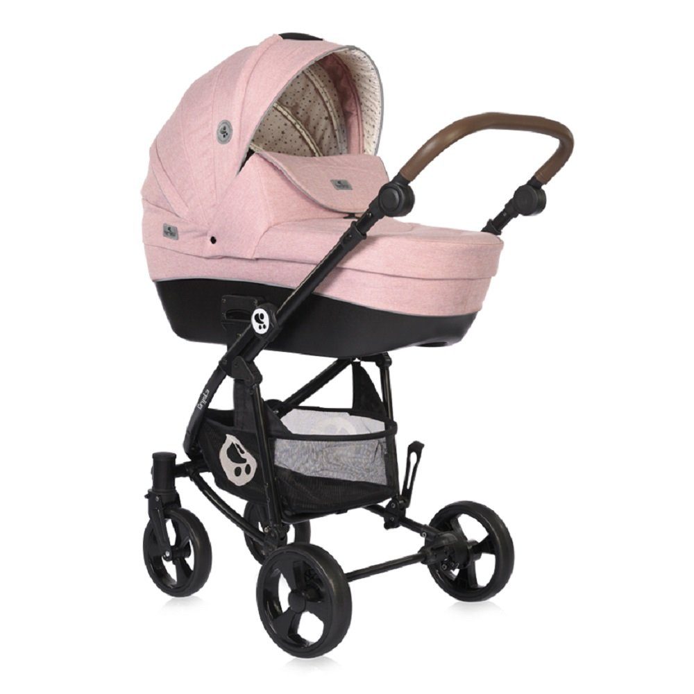 Lorelli Kombi-Kinderwagen Kombikinderwagen Crysta 3 max. Sportsitz 1 Set, Babywanne in Autositz 22 pink kg