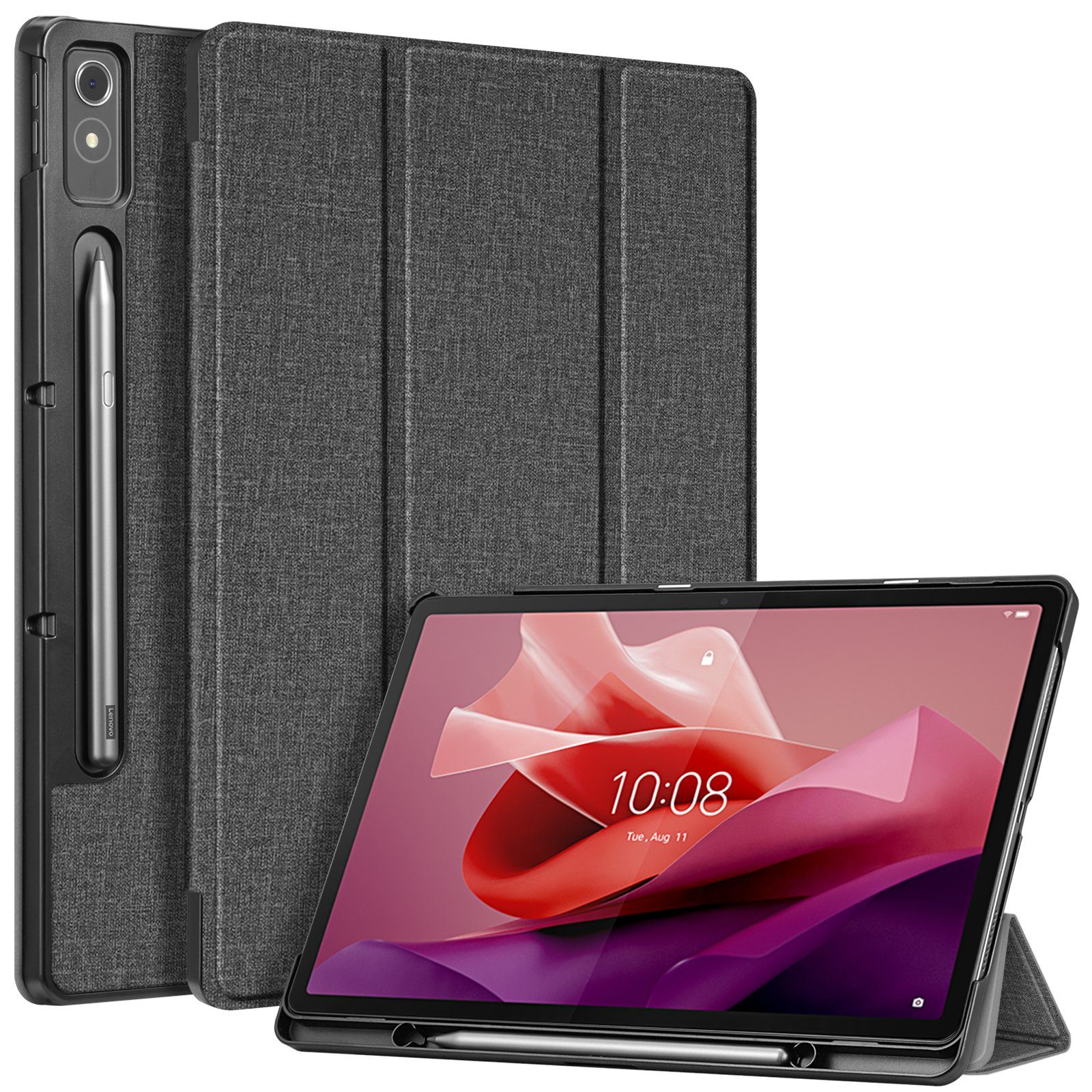 Fintie Tablet-Hülle mit Stifthalter für Lenovo Tab P12 Tablet 12,7" TB370FU 2023, Ultradünne Flip Case Cover mit Auto Schlaf/Wach, Ständer Funktion