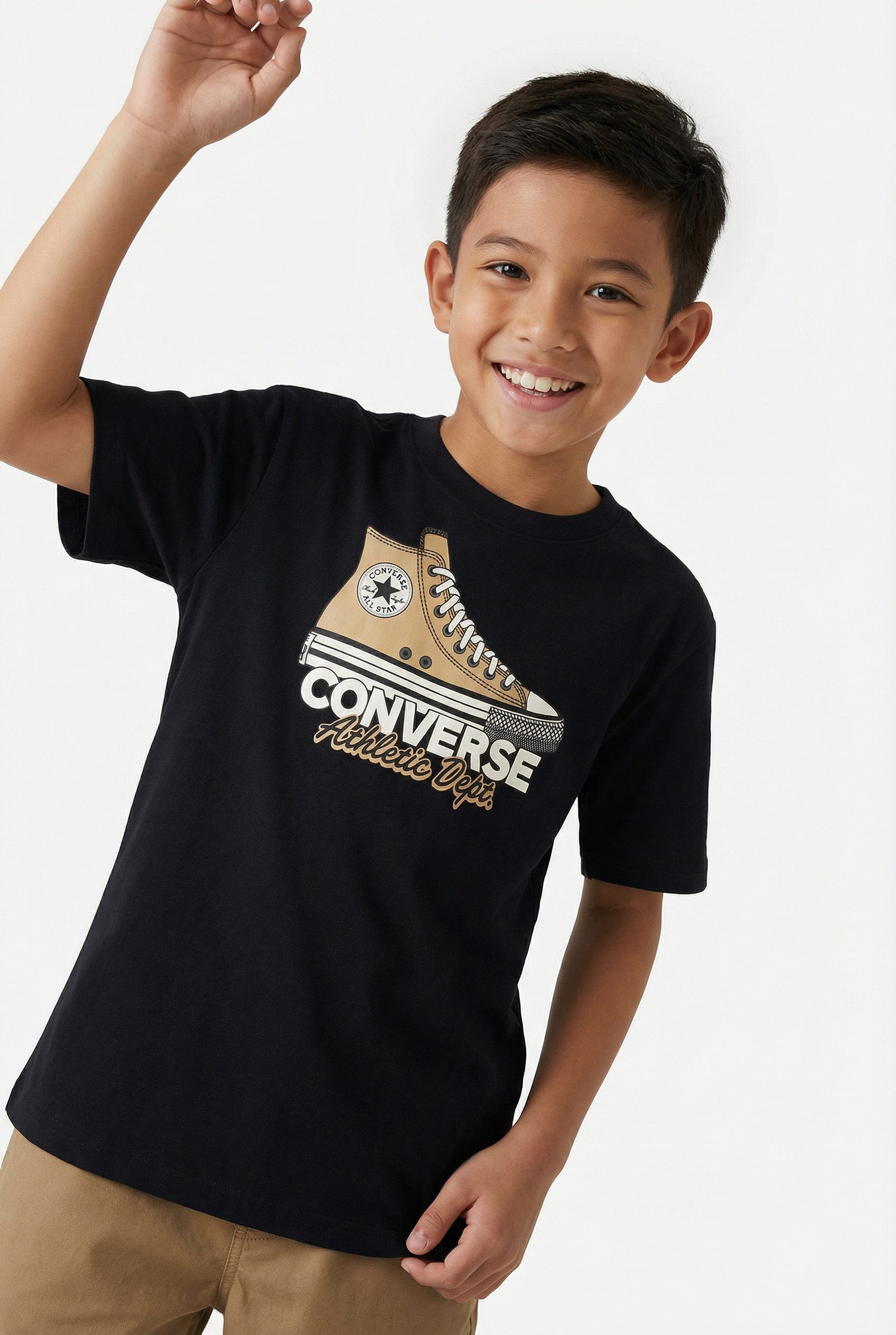 Converse Poloshirt CNVB CNV SNKR GFX TEE für Kinder und Jugendliche, sportlicher Stil, Rundhalsausschnitt