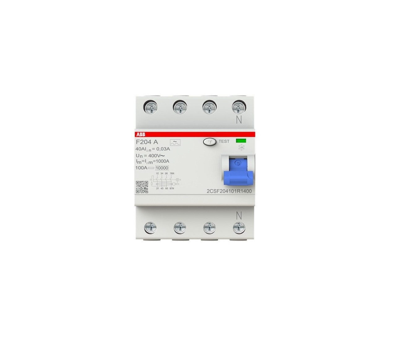 ABB Stromverteiler ABB Schalter FI-Schutzschalter pro M compact, 4-polig, 40 A, 30 mA, Schutzfunktion: Personen‑ und Brandschutz