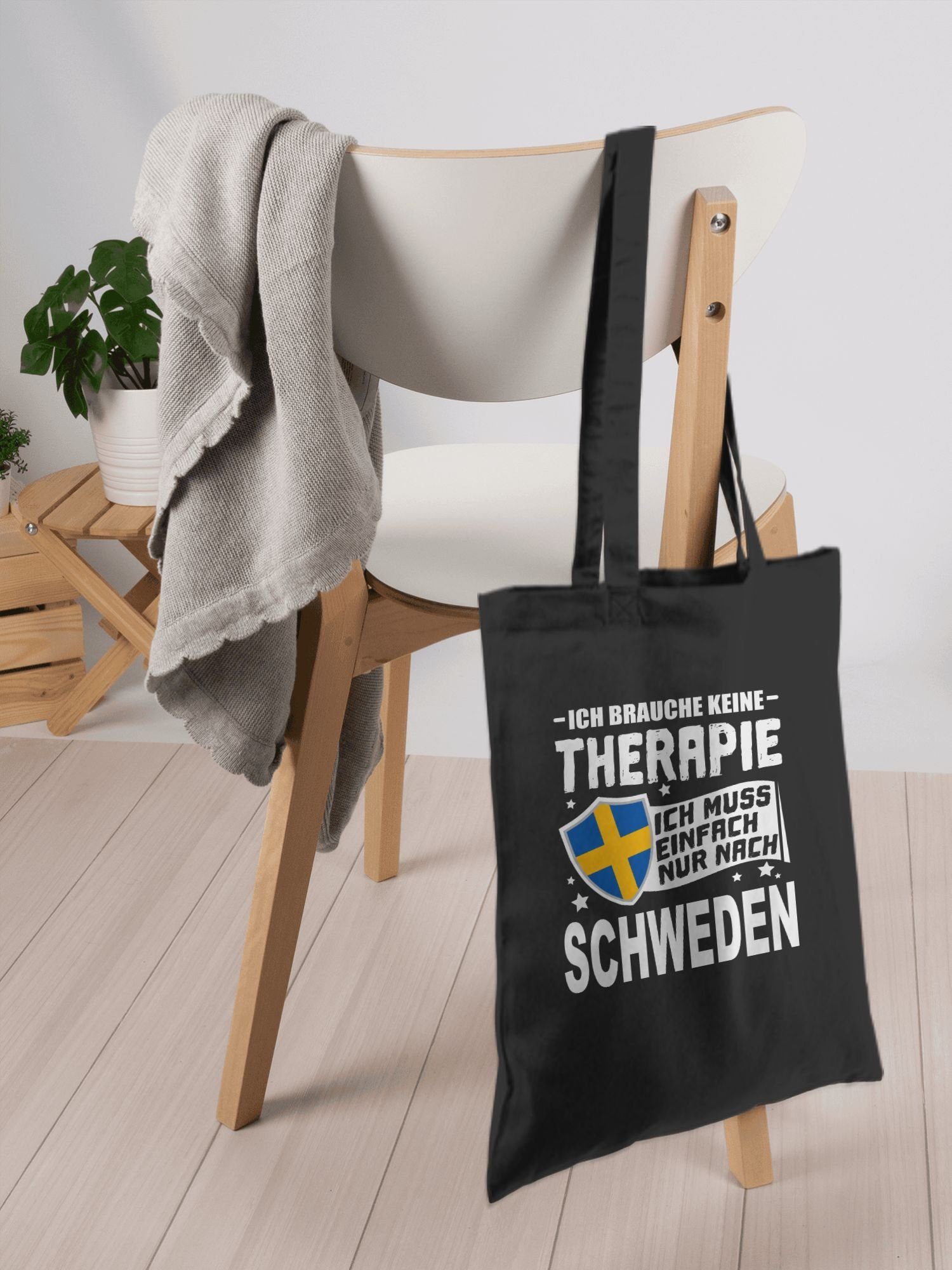 einfach Länder Ich brauche Shirtracer Therapie Schweden Umhängetasche Wappen Ich nur weiß, nach keine 2 muss Schwarz -