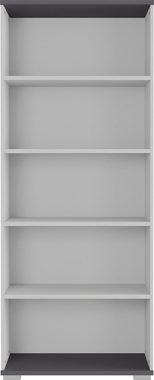 möbelando Bücherregal 416, BxHxT: 80x200x40 cm, in grau, anthrazit mit 4 Einlegeböden