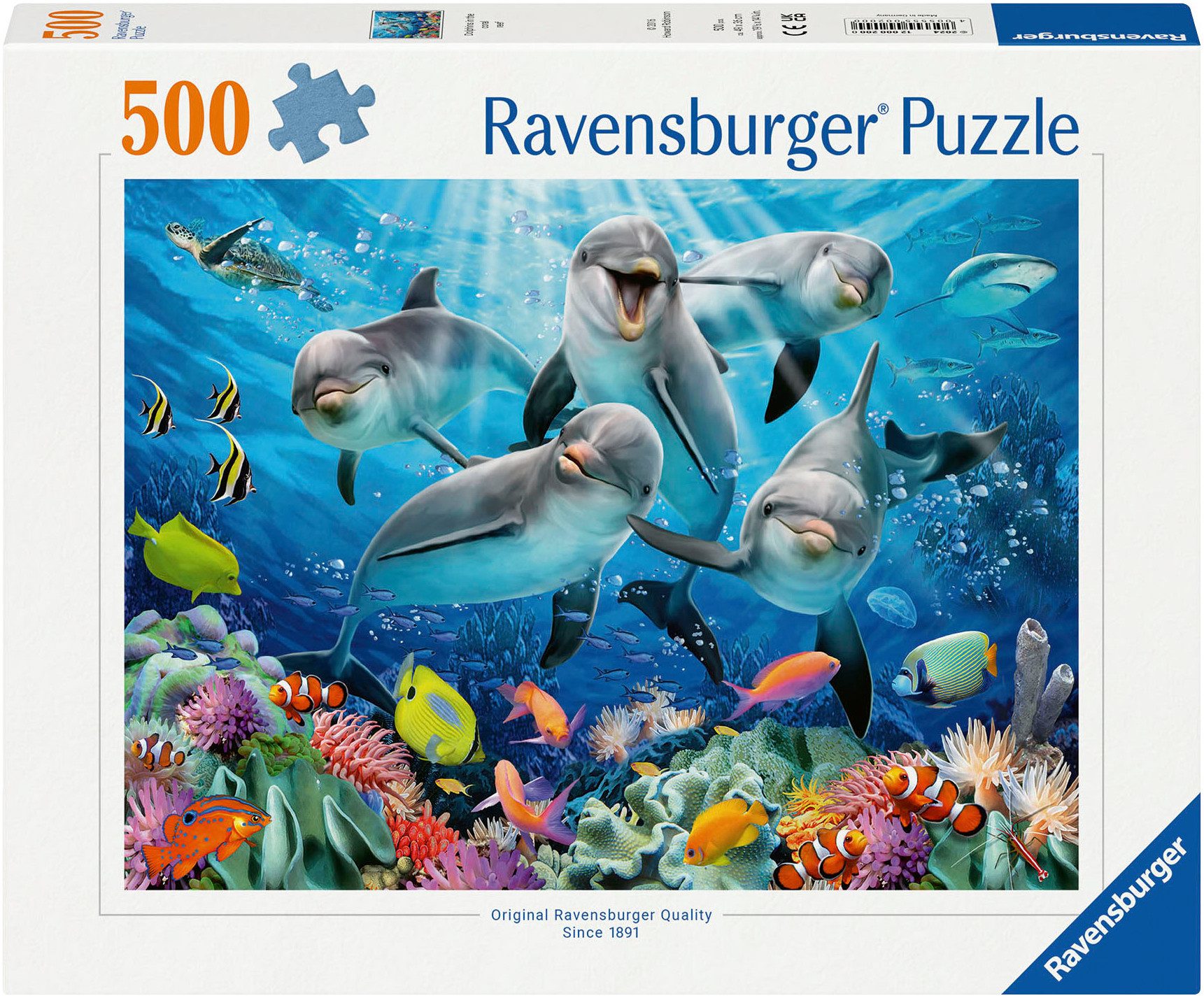 Ravensburger Puzzle Delfine im Korallenriff, 500 Puzzleteile, Made in Germa günstig online kaufen