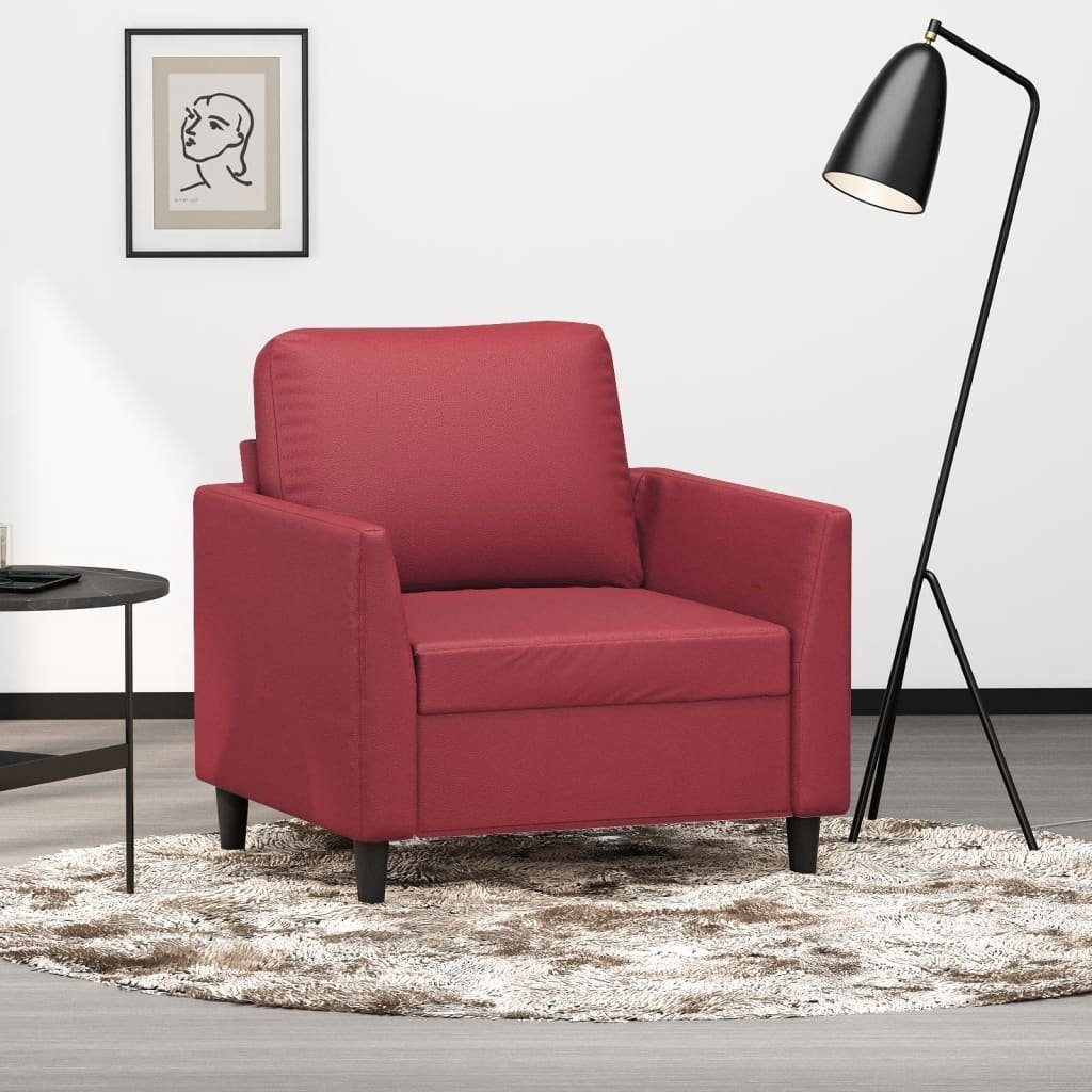 vidaXL Sofa Sessel Weinrot 60 cm Kunstleder