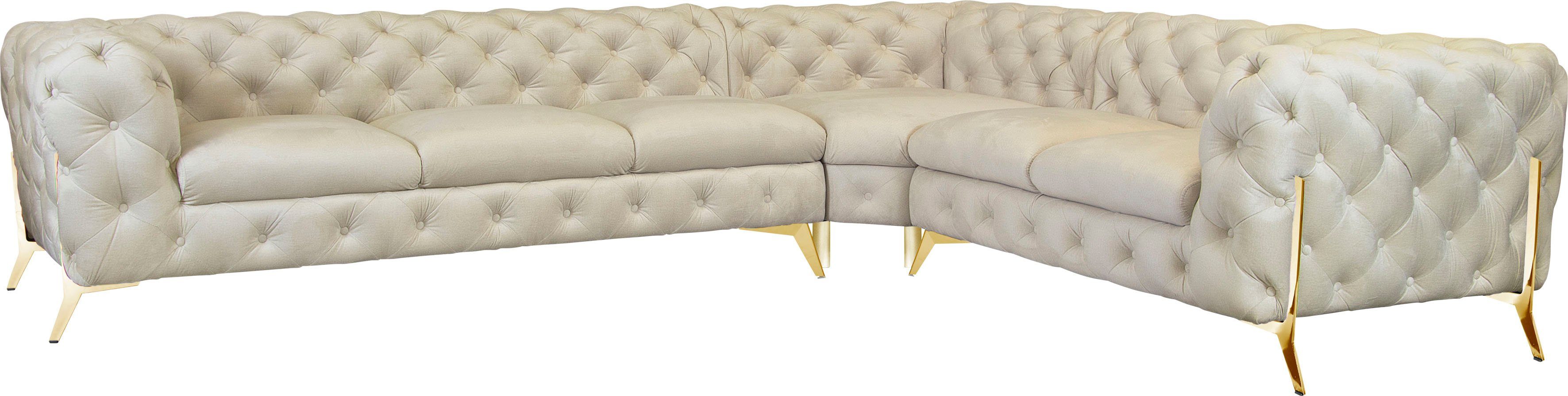 Leonique Chesterfield-Sofa Amaury L-Form, großes Ecksofa, günstig online kaufen