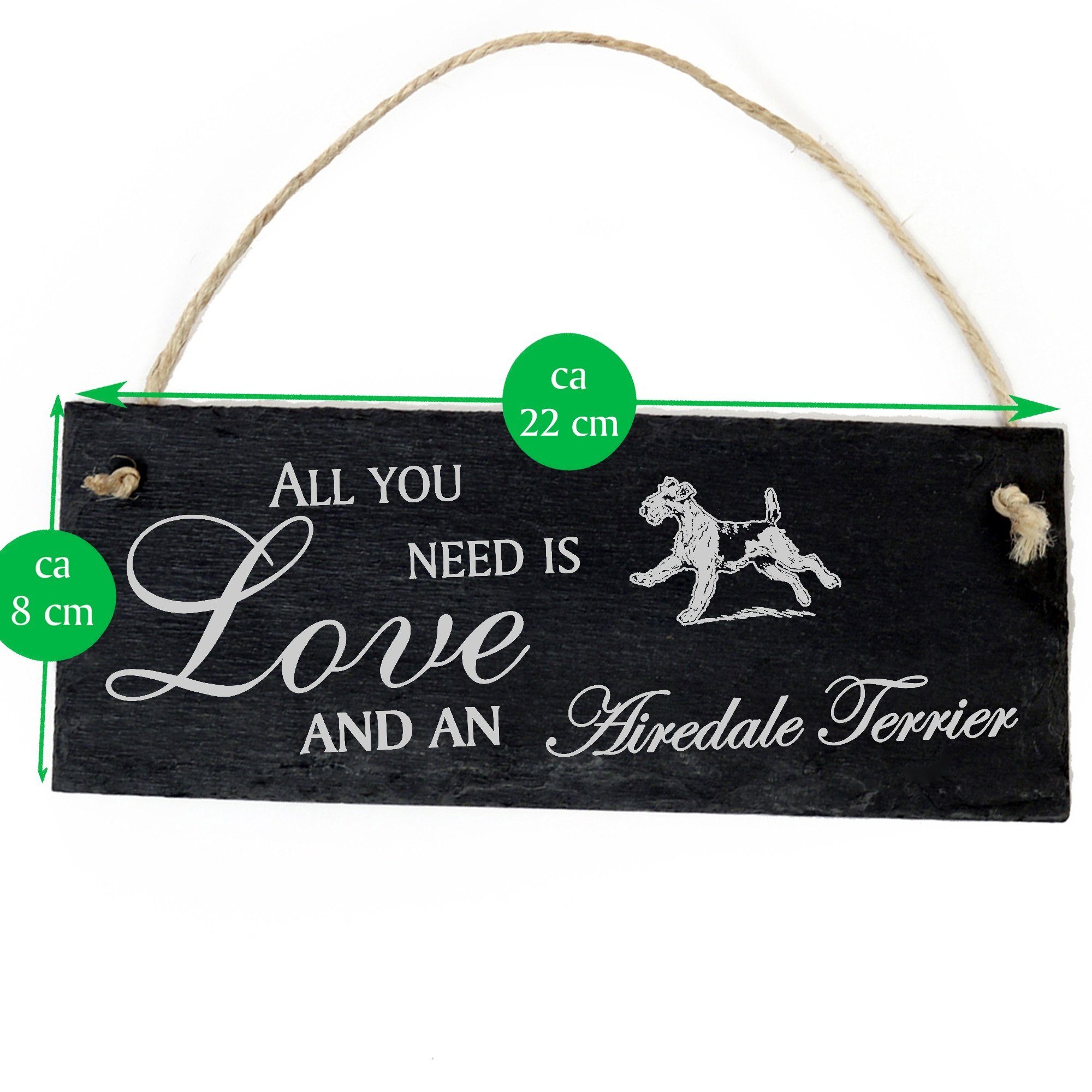 Dekolando Hängedekoration need Airedale Terrier you Terrier 22x8cm All is Airedale an Love and