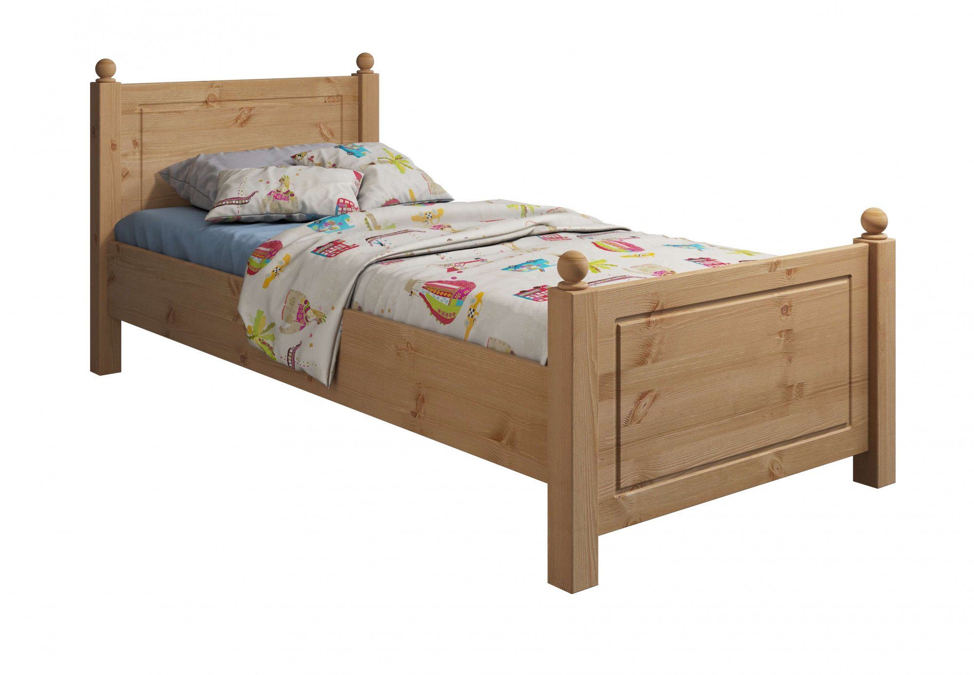 Home affaire Massivholzbett Mila, hohe Belastbarkeit Jugendbett,! FSC® zertifiziertes Massivholz (Breite/Belastbarkeit 180cm/220 KG, 140cm/180 KG, 90cm/=120 KG), aus massiver Kiefer, inklusive Lattenrost