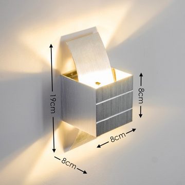 hofstein Wandleuchte »Arnaz« Wandlampe eckige aus Metall in Aluminium, ohne Leuchtmittel, 3000 Kelvin, 1- flammiger mit Lichteffekt, G9, mit Up&Down-Effekt